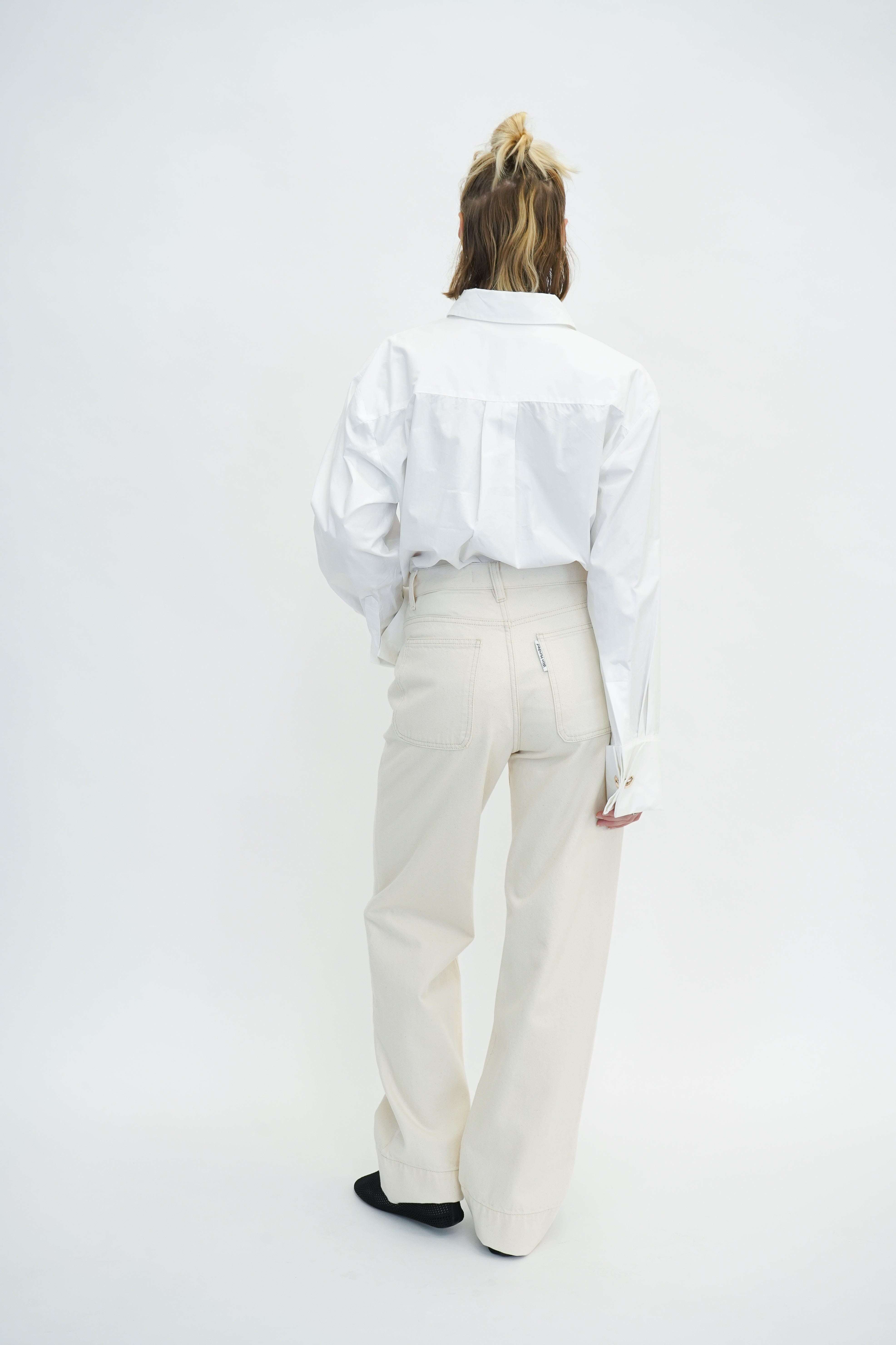 LENA MID WAISTED JEANS IN OFF WHITE JEANS WON HUNDRED 