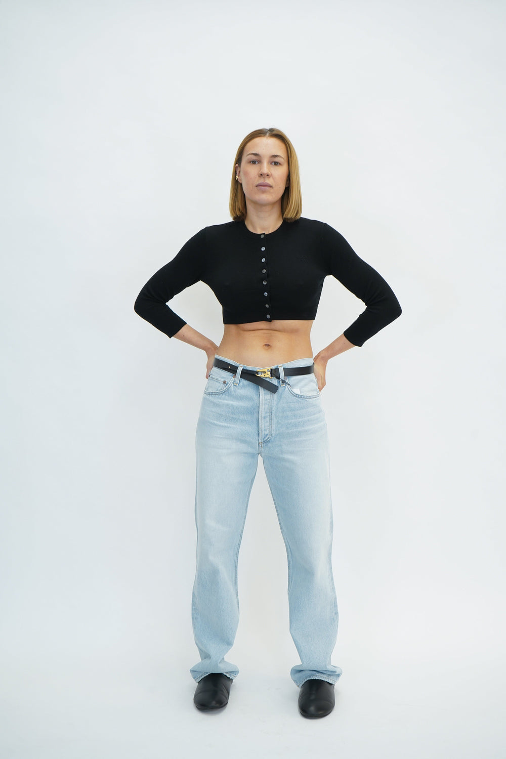 LOGO SHRUNKEN CARDIGAN IN SUPERFINE WOOL KNITWEAR ALEXANDER WANG 