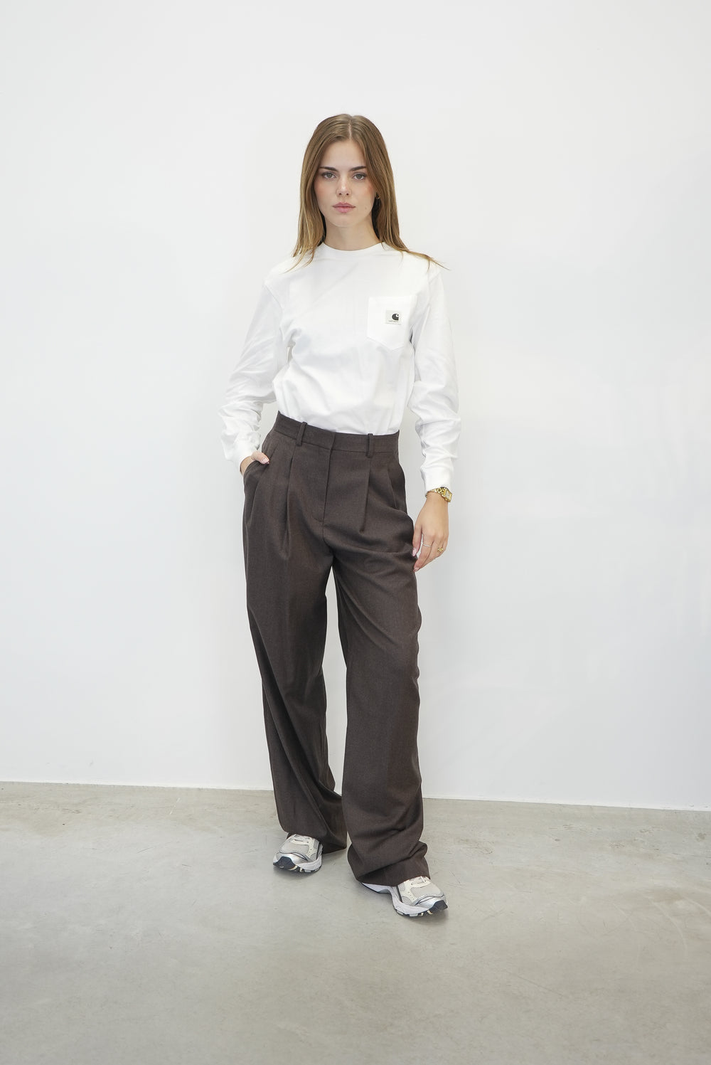 DOUBLE PLEAT PANT SLEEK FLANNEL PANT THEORY 