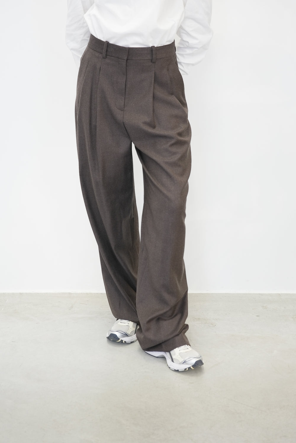 DOUBLE PLEAT PANT SLEEK FLANNEL PANT THEORY 