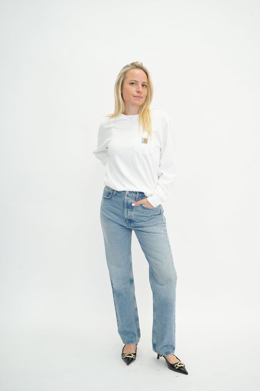 LONGSLEEVE POCKET T-SHIRT IN WHITE T-SHIRT CARHARTT 