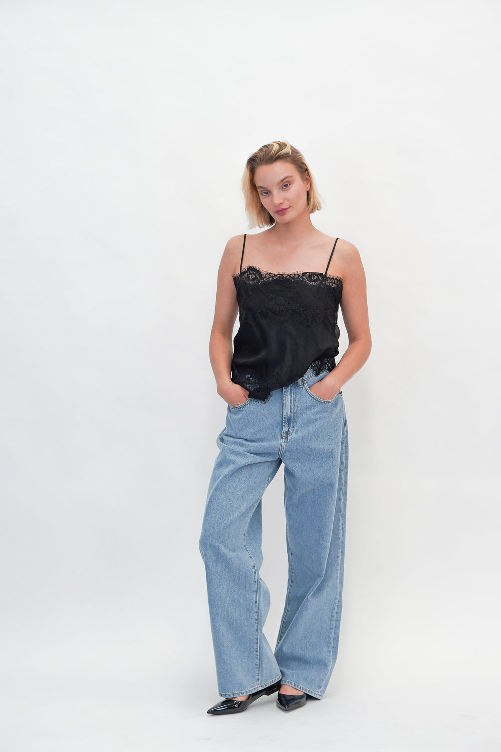 RELAXED WIDE LEG DENIM JEANS ROHE 
