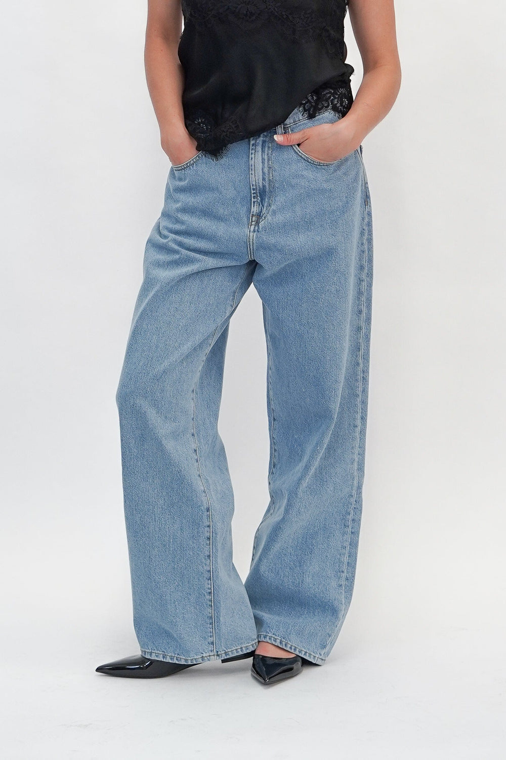 RELAXED WIDE LEG DENIM JEANS ROHE 