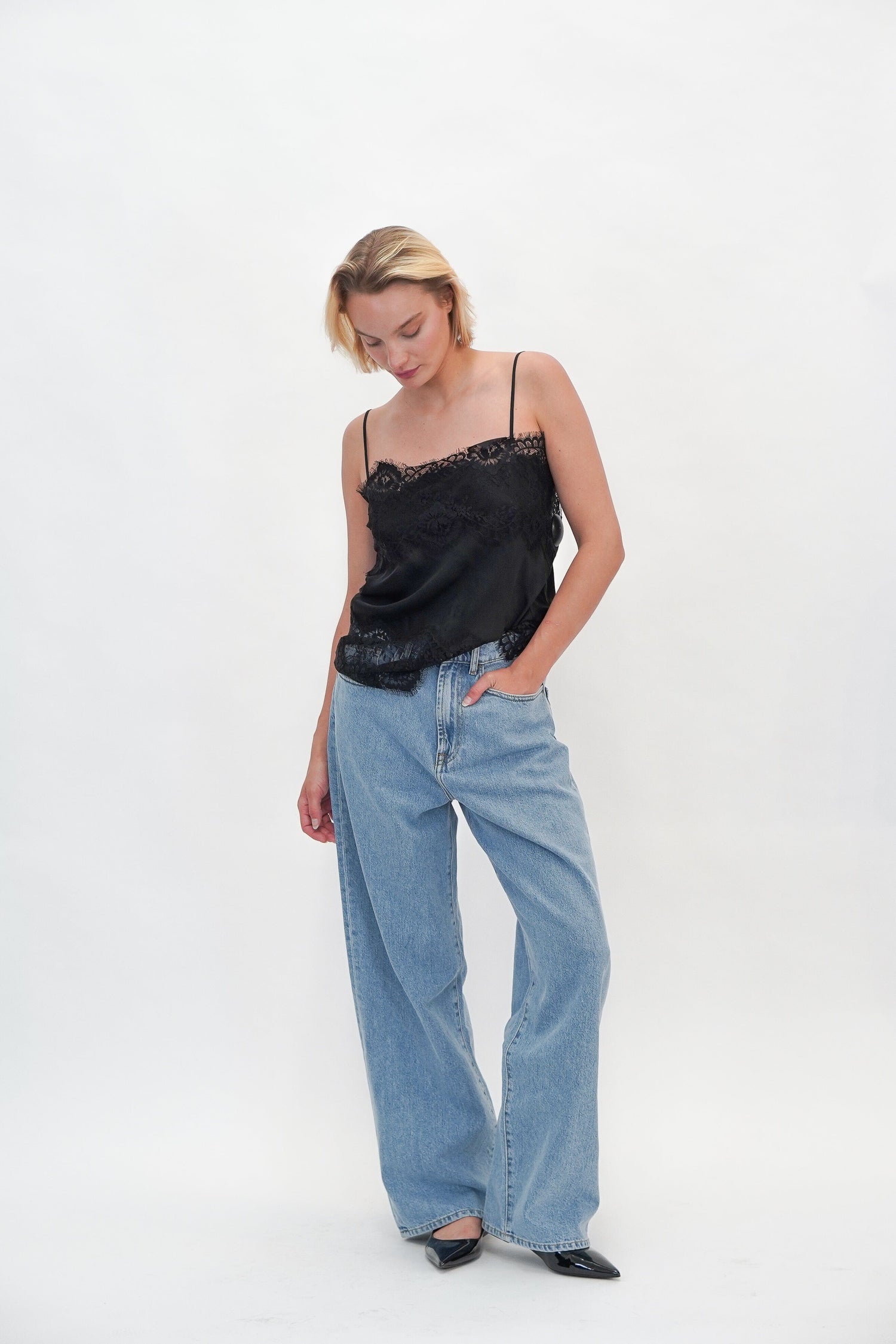 RELAXED WIDE LEG DENIM JEANS ROHE 
