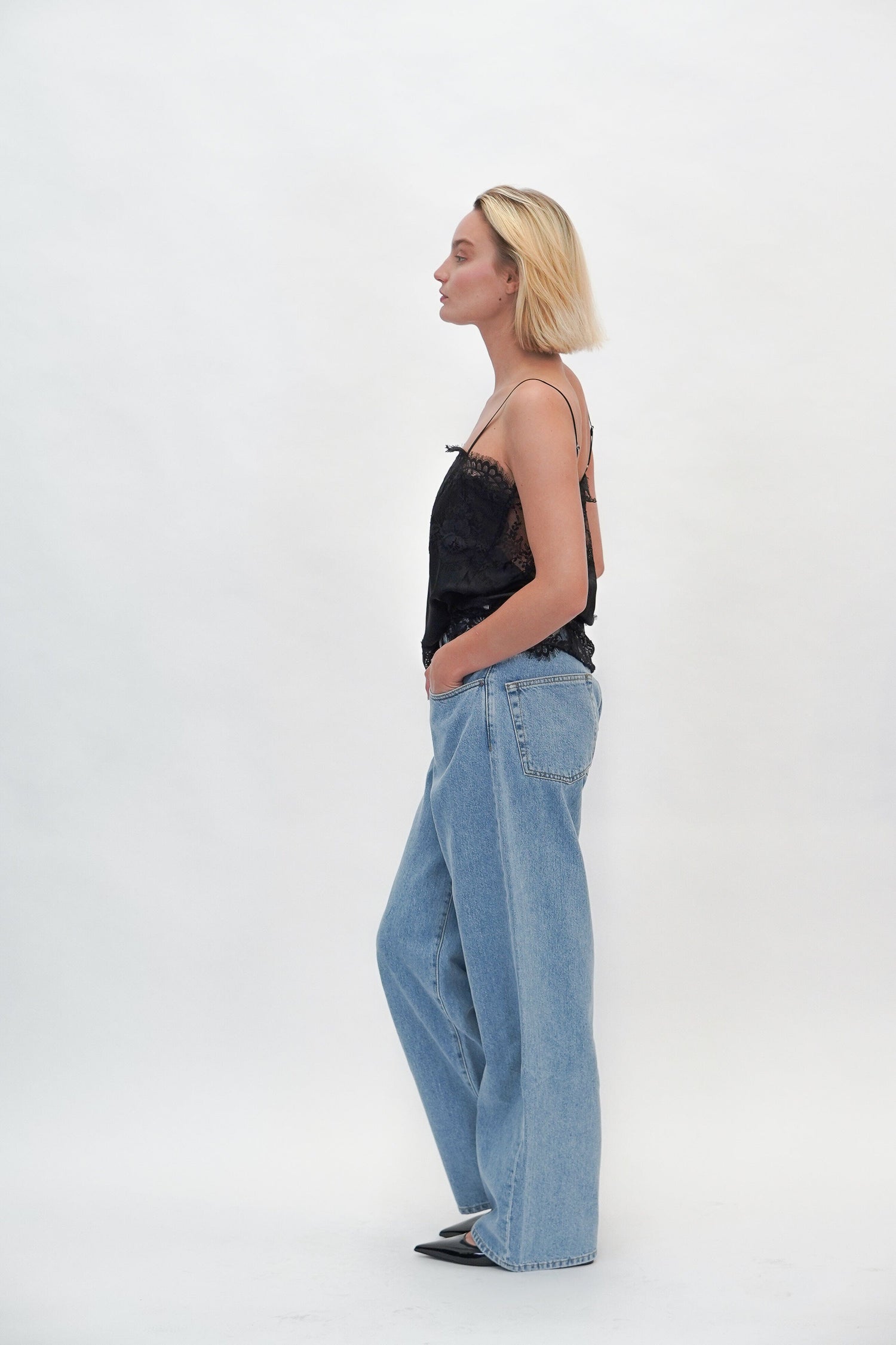 RELAXED WIDE LEG DENIM JEANS ROHE 