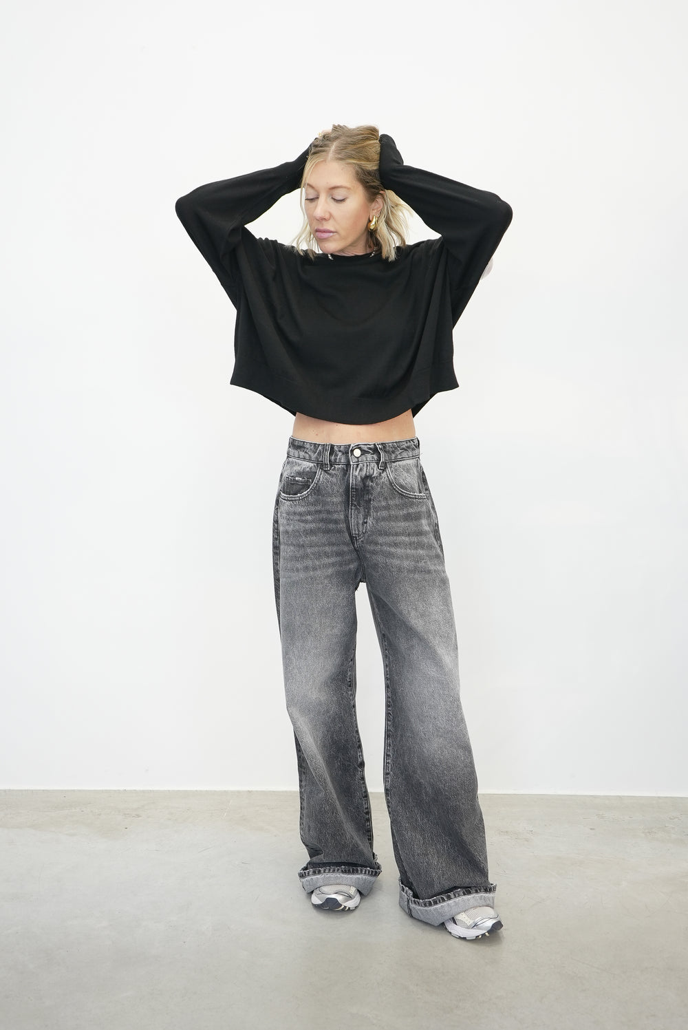 DEBBY WIDE LEG JEAN IN GREY JEANS ICON DENIM 