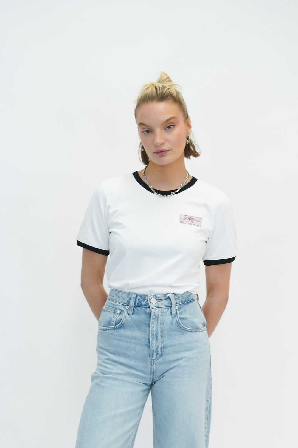 HEAVY COTTON FITTED T-SHIRT T-SHIRT GANNI 