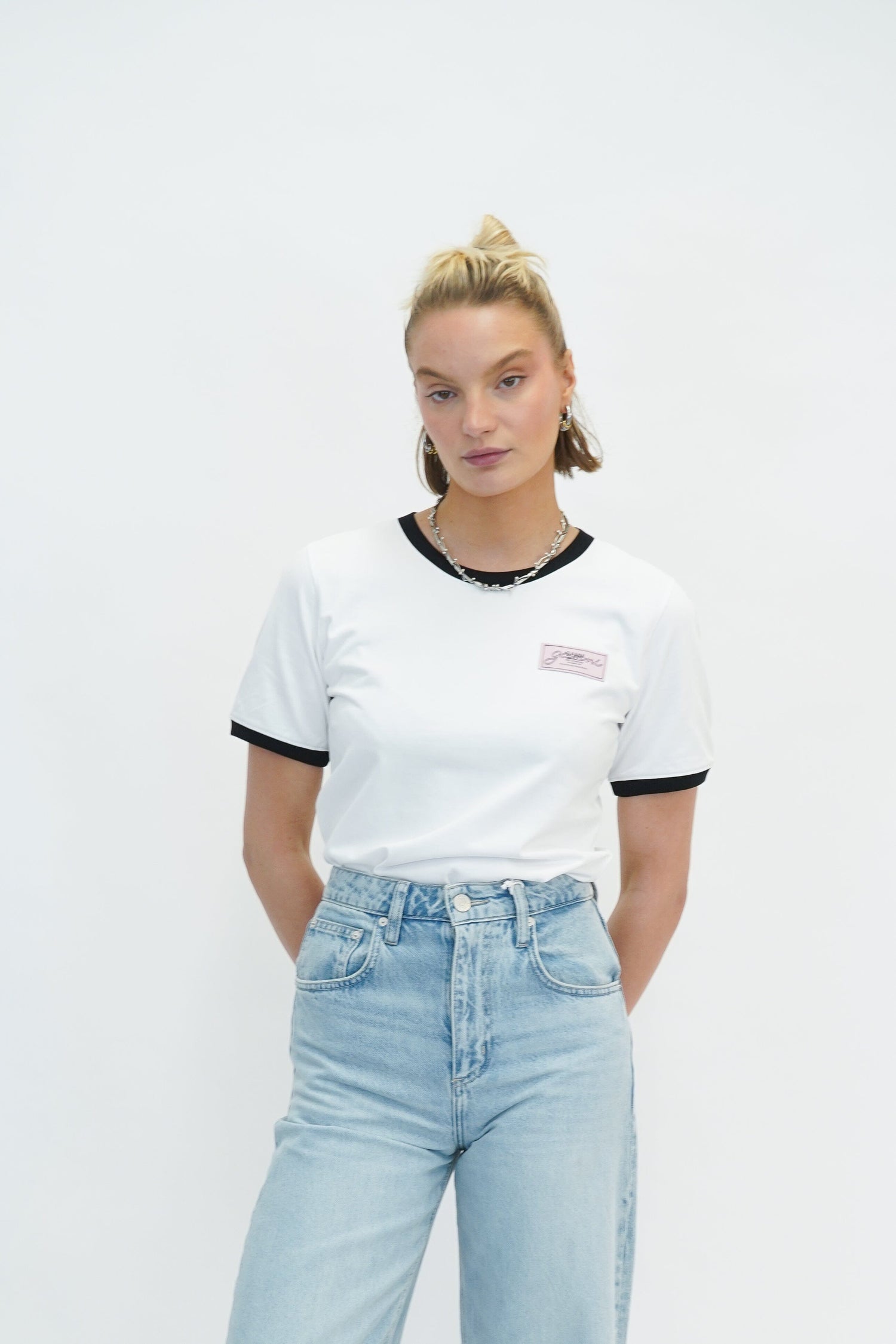 HEAVY COTTON FITTED T-SHIRT T-SHIRT GANNI 