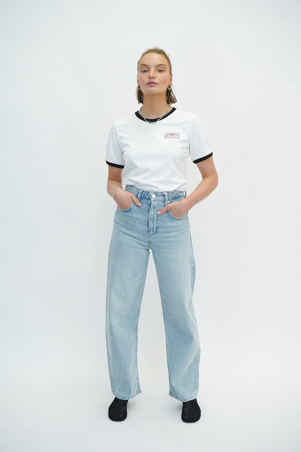 HEAVY COTTON FITTED T-SHIRT T-SHIRT GANNI 