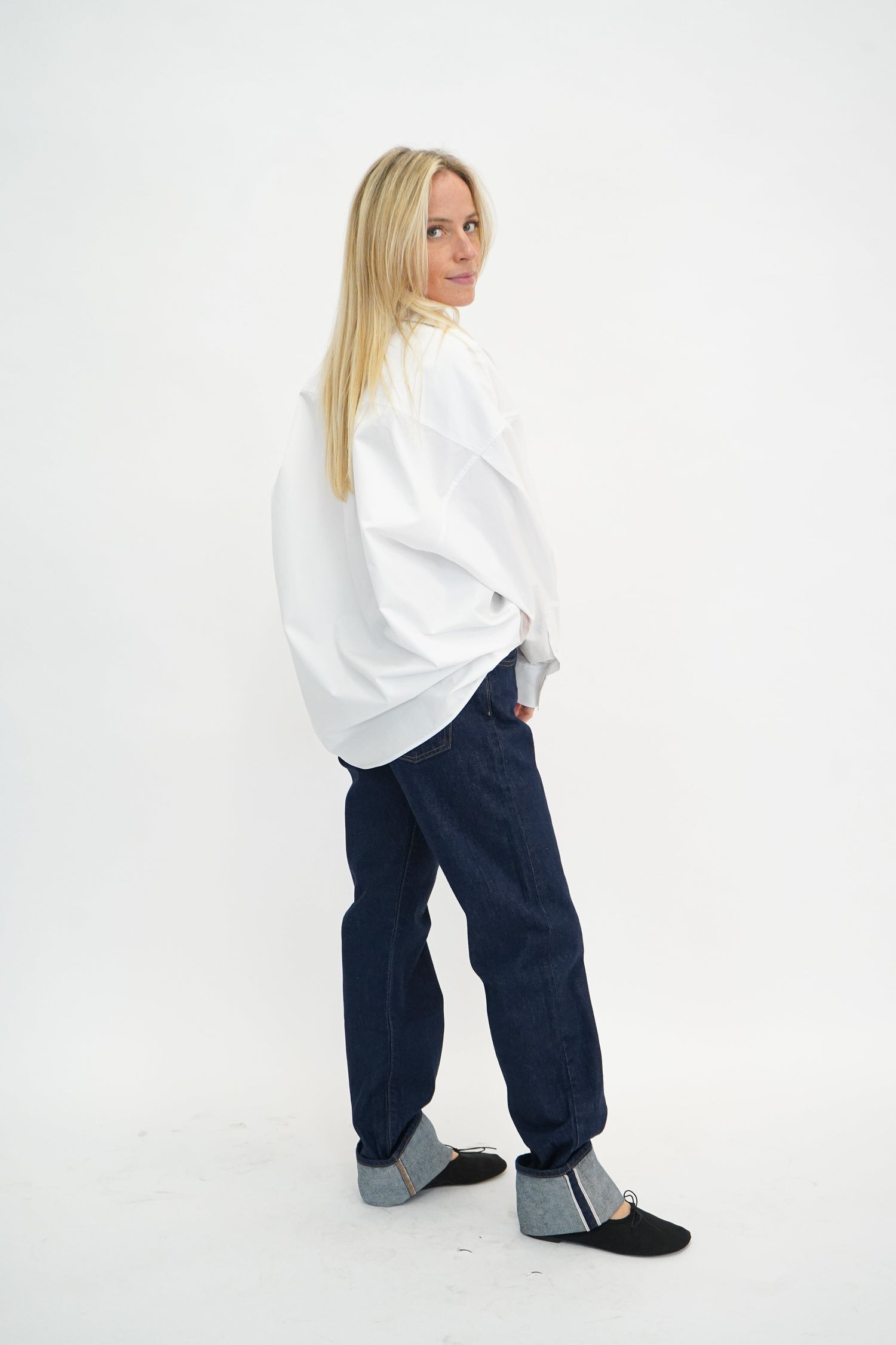 OVERSIZED SHIRT WITH LOGO IN WHITE SHIRT ALEXANDER WANG 