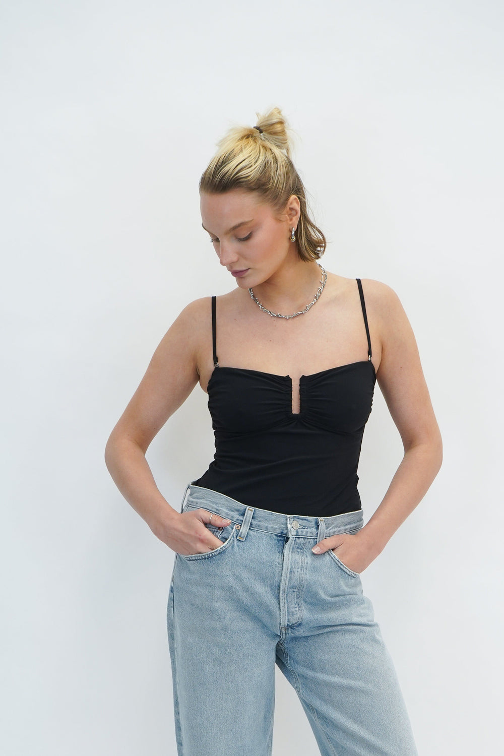 BIANCA TOP IN BLACK TOP NANUSHKA 