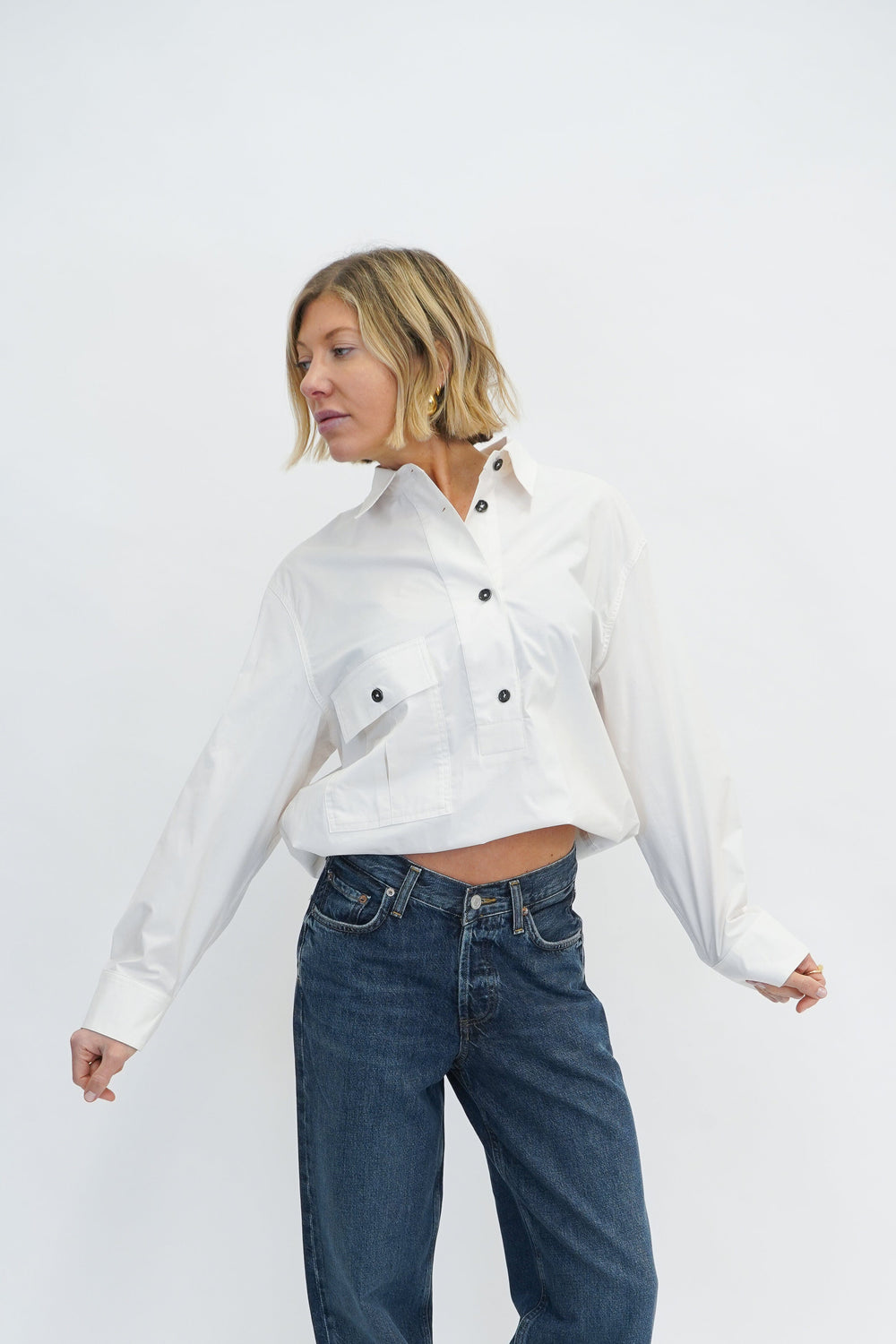 MARTINA ANARAK SHIRT WOMAN IN ECRU SHIRT NINE IN THE MORNING 