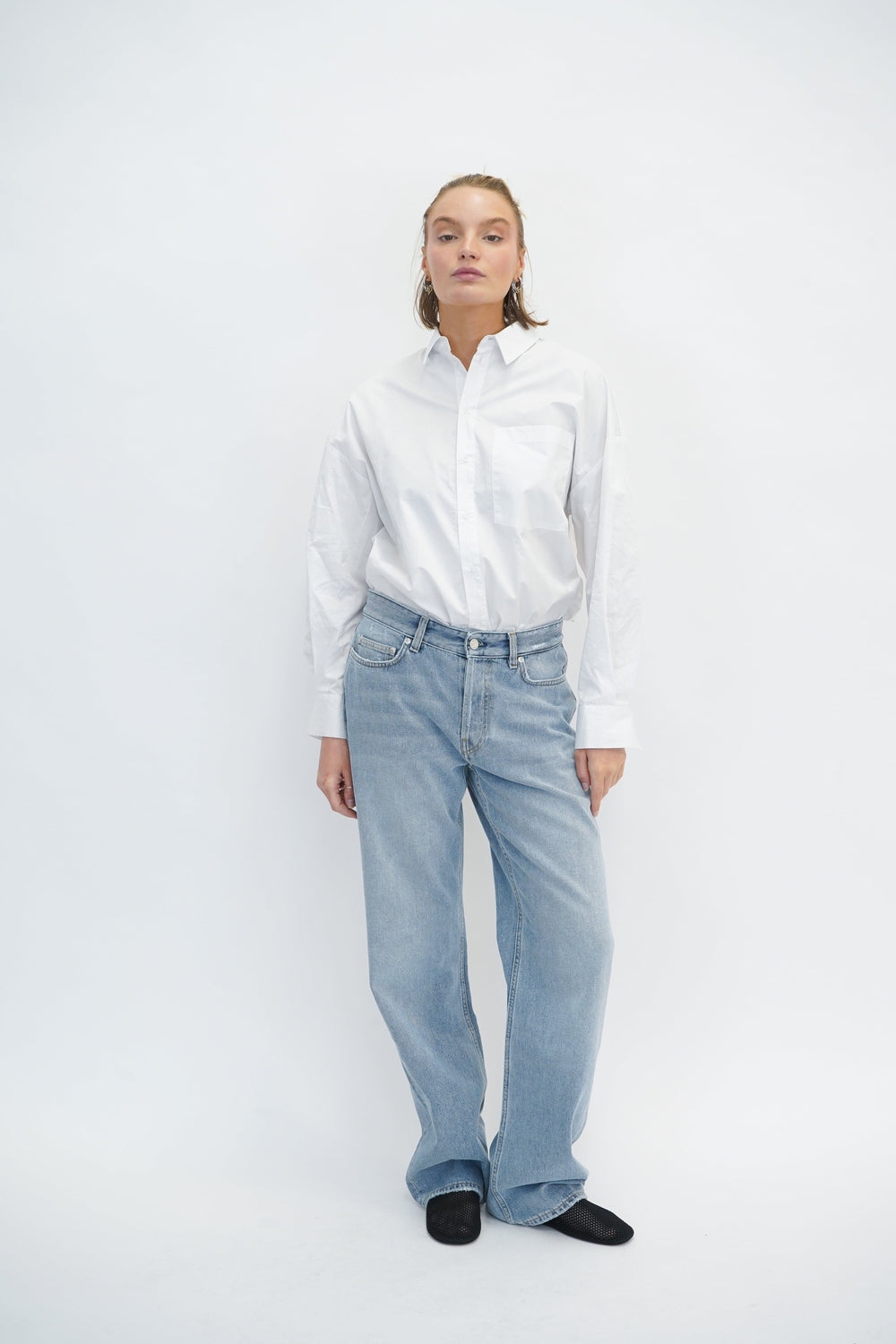 BAGGY LOOSE FIT JEANS IN BLUE WASH JEANS WON HUNDRED 