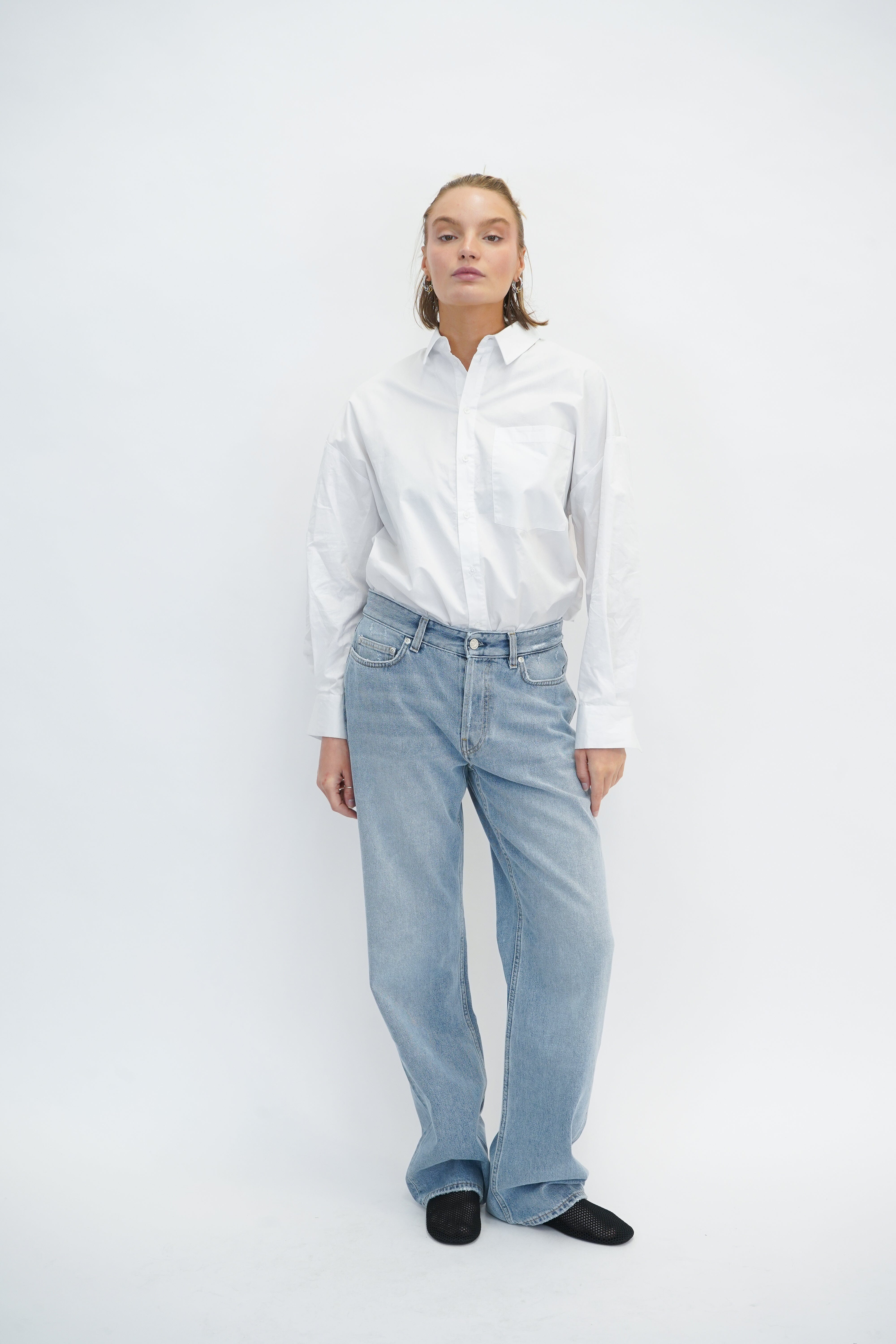 BAGGY LOOSE FIT JEANS IN BLUE WASH JEANS WON HUNDRED 