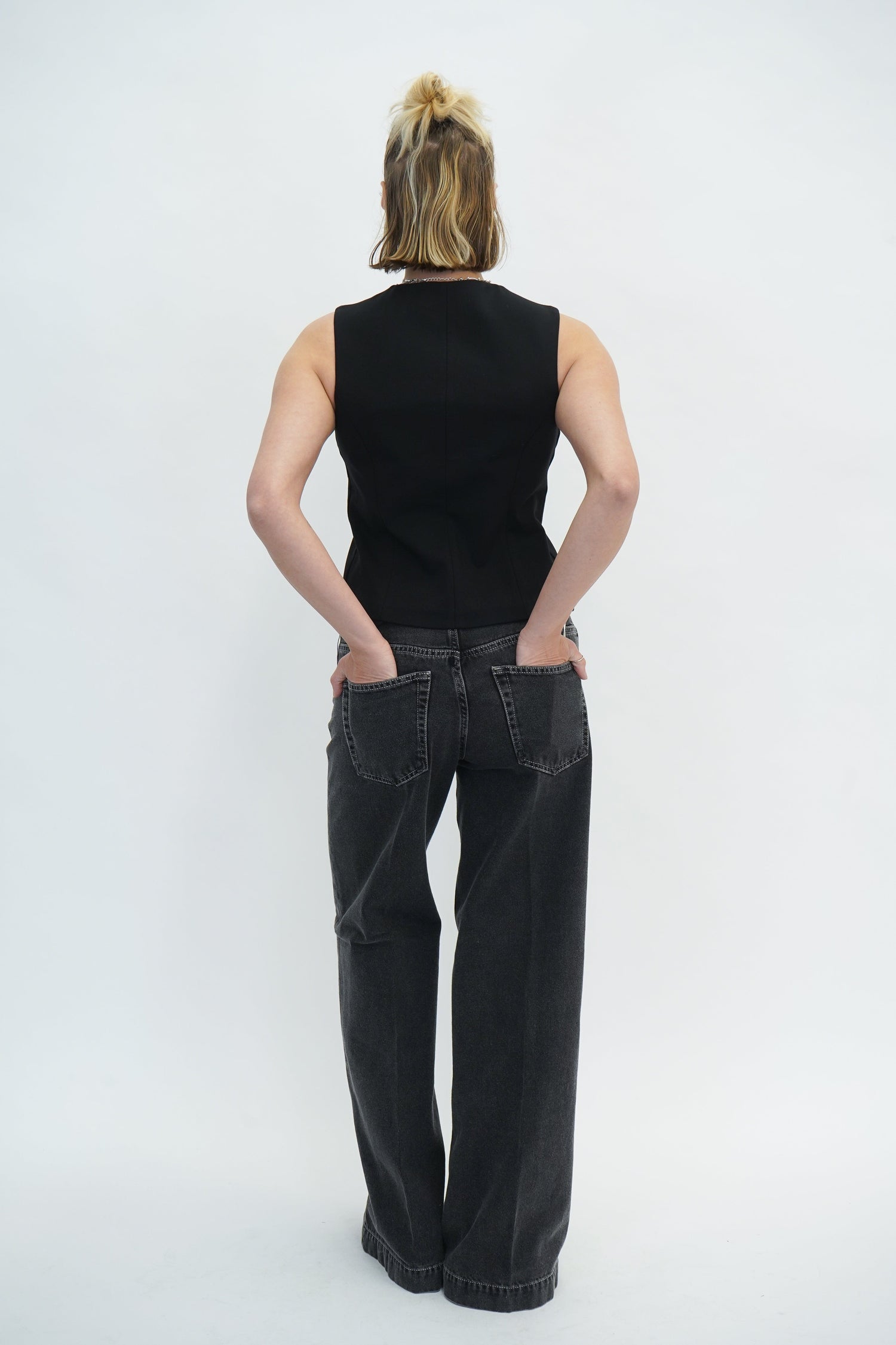IRINA BUTTON UP VEST IN BLACK BLAZER RAG&BONE 