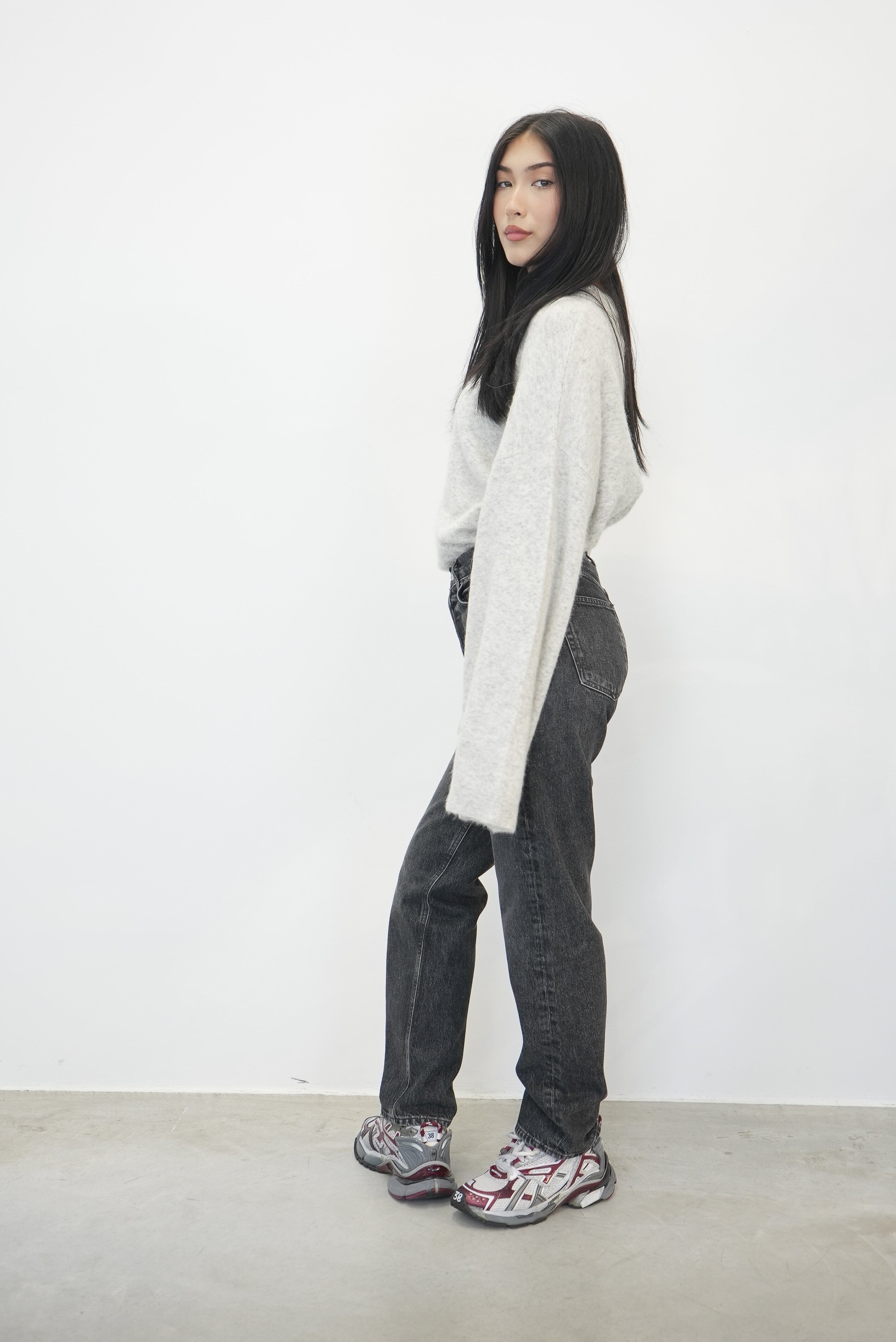 AIDAN THE OVERSIZED KNIT IN GREY KNIT KURE 