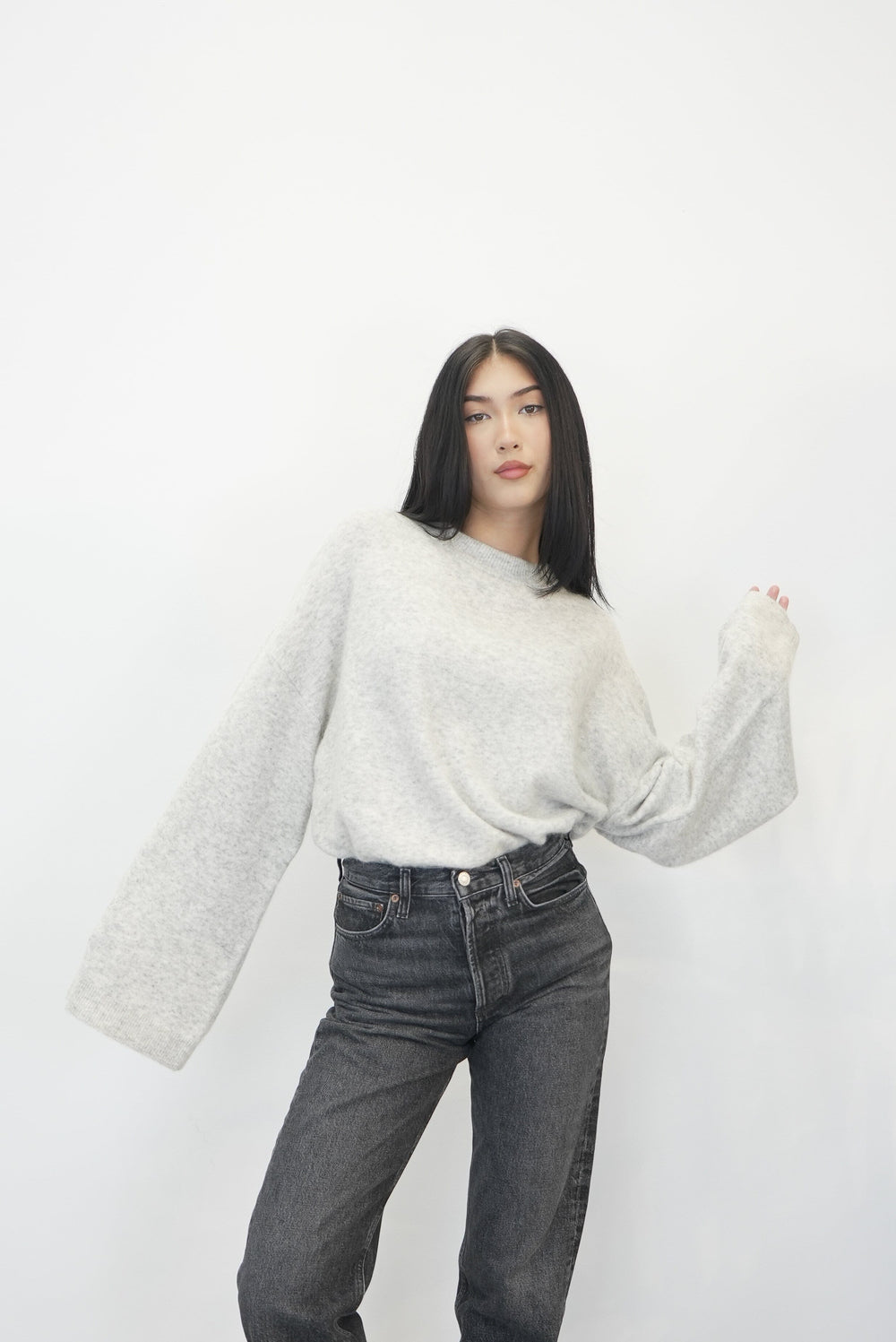 AIDAN THE OVERSIZED KNIT IN GREY KNIT KURE 