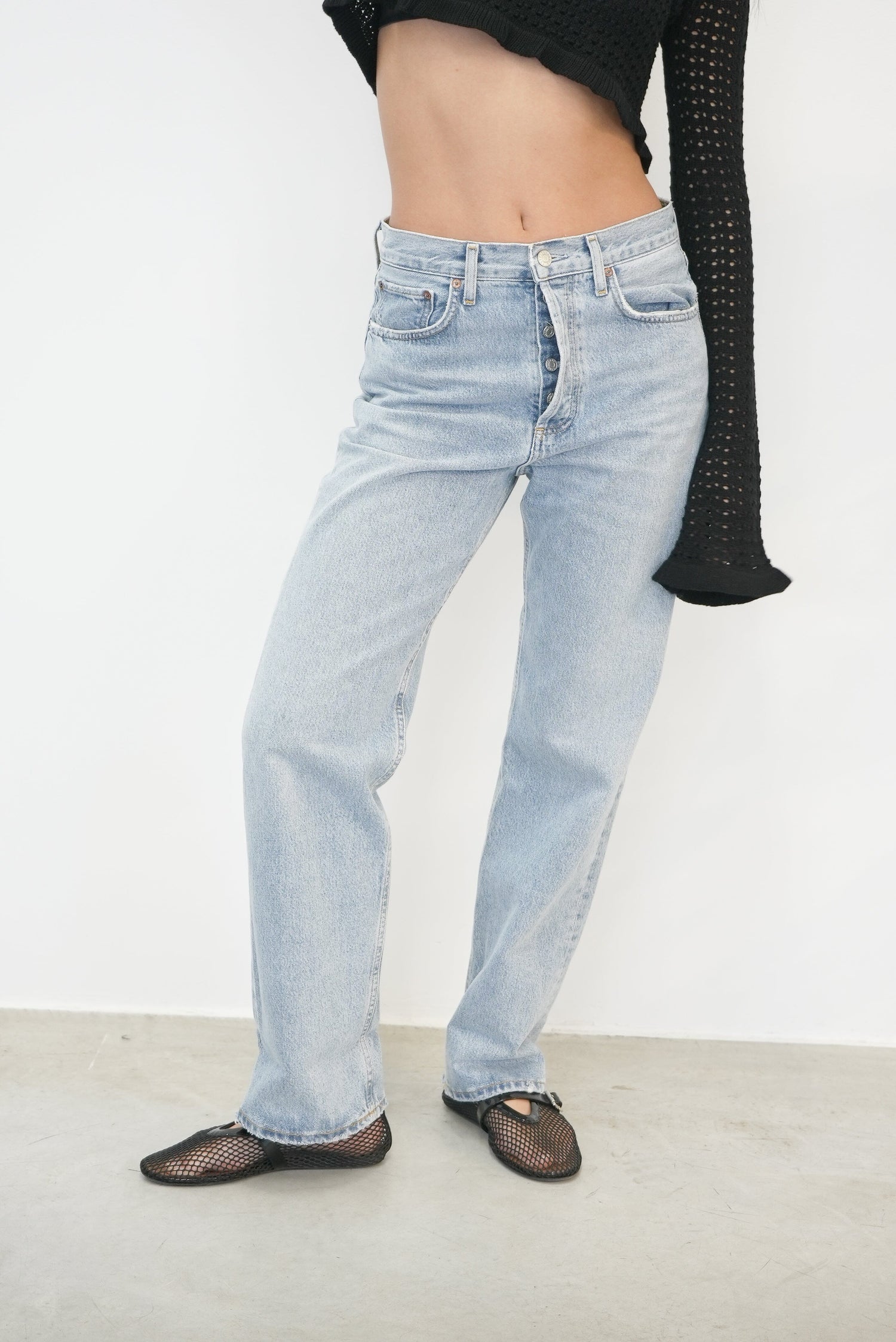 FRAN LOOSE FIT STRAIGHT LEG JEANS IN FORCE JEANS AGOLDE 