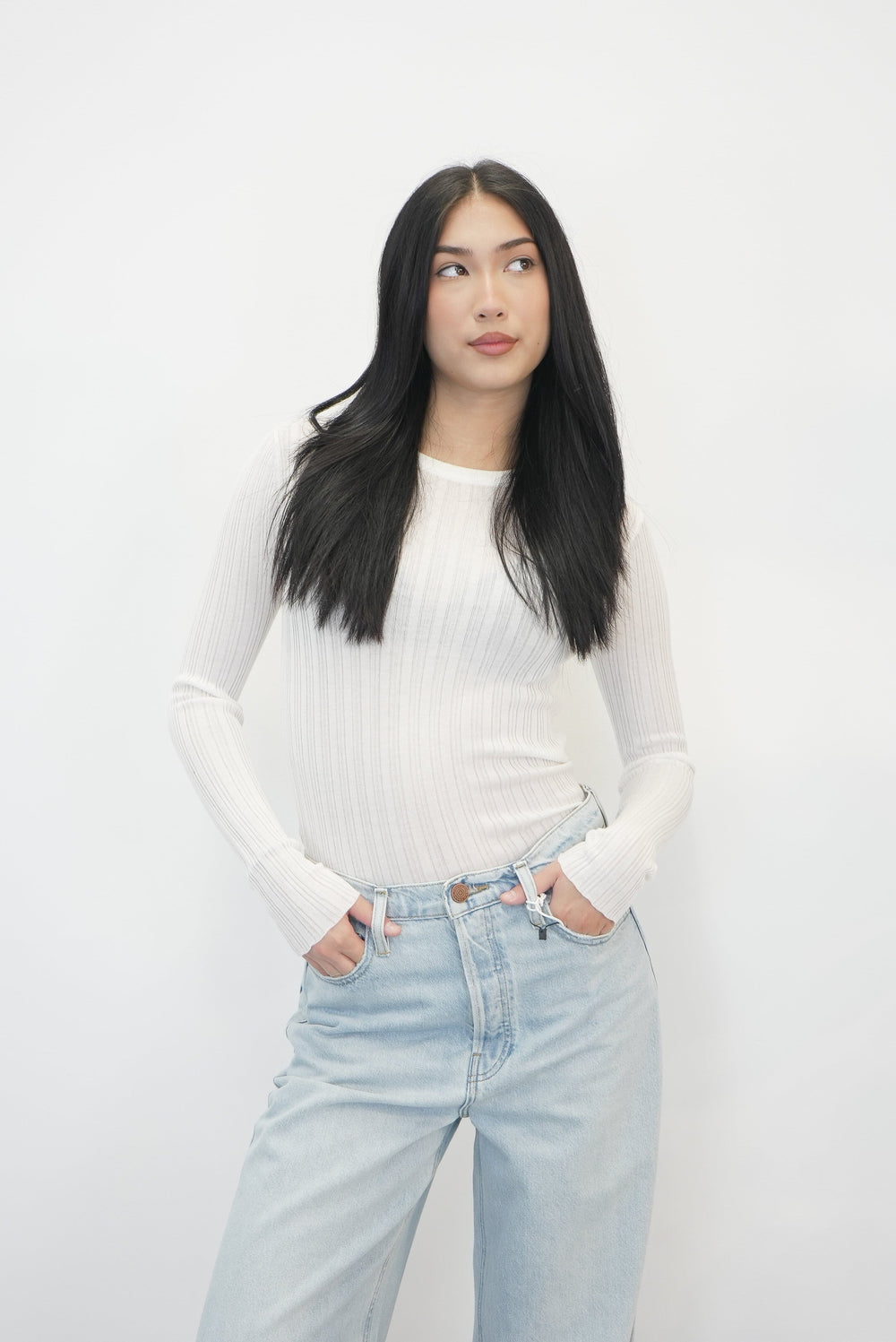 BENTLEE SLIM FIT SWEATER IN IVORY KNIT ONE & OTHER 