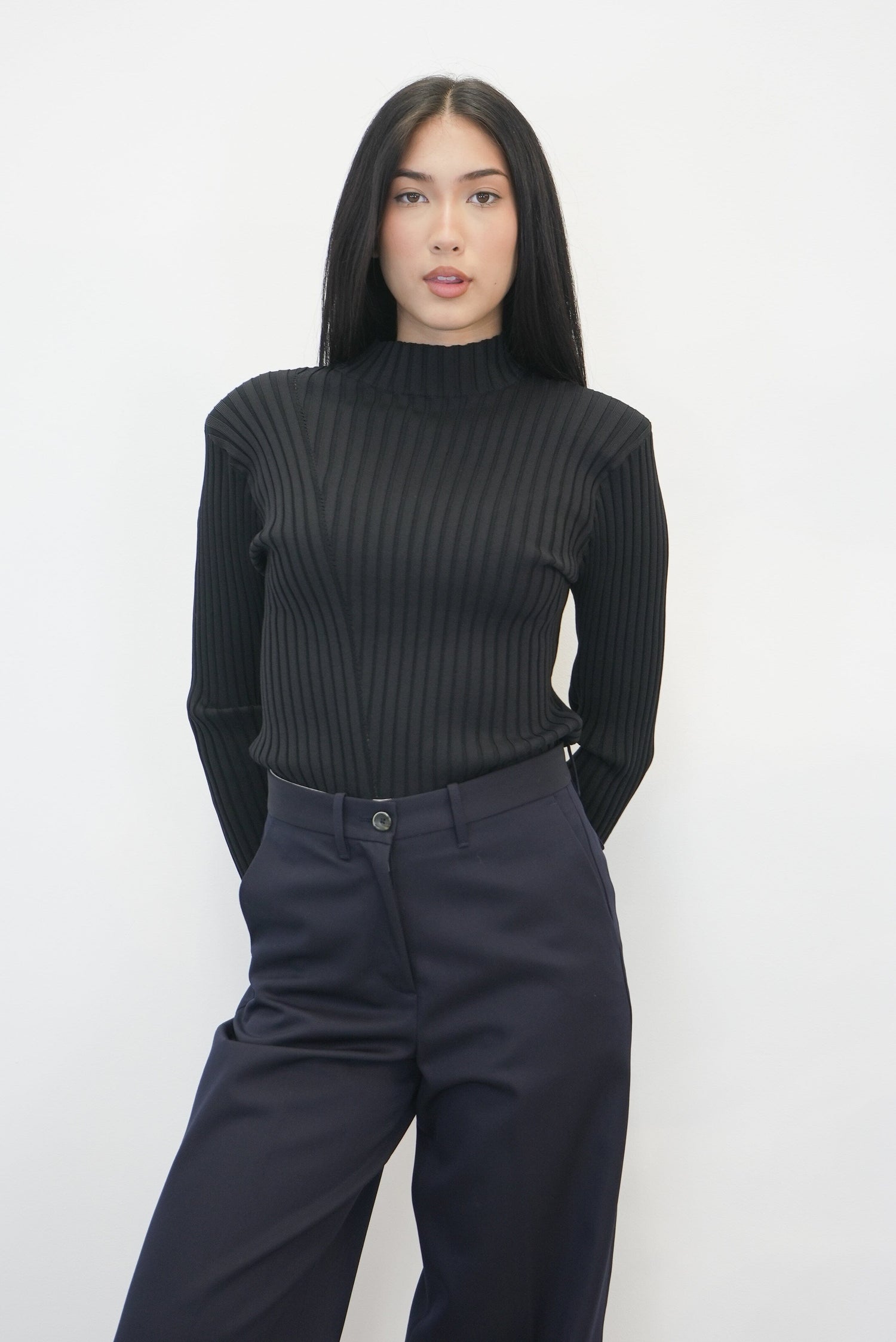 KALLY THE RIB PADDED KNIT SWEATER KURE 