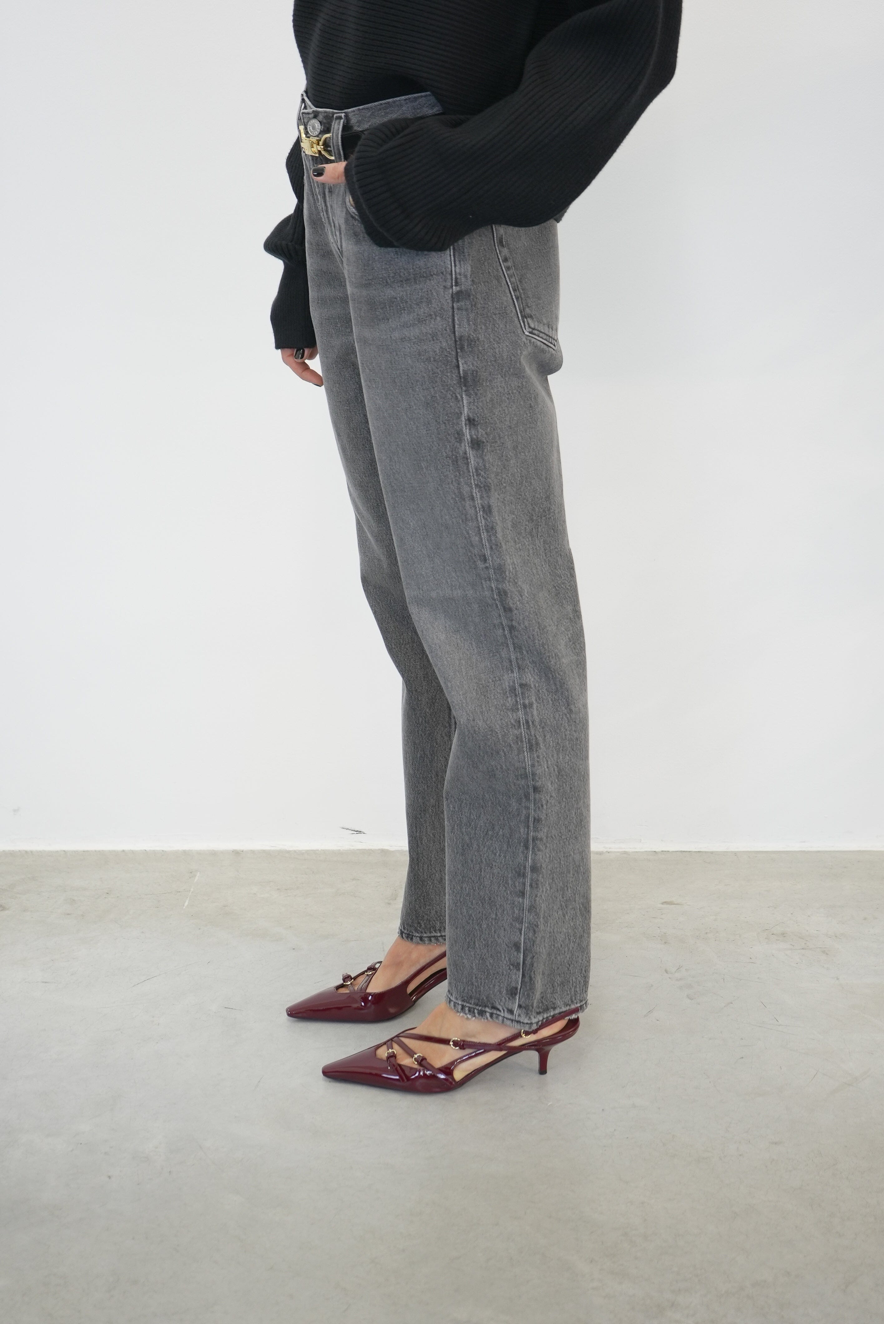 VALEN JEANS MID RISE STRAIGHT IN SPIRIT JEANS AGOLDE 