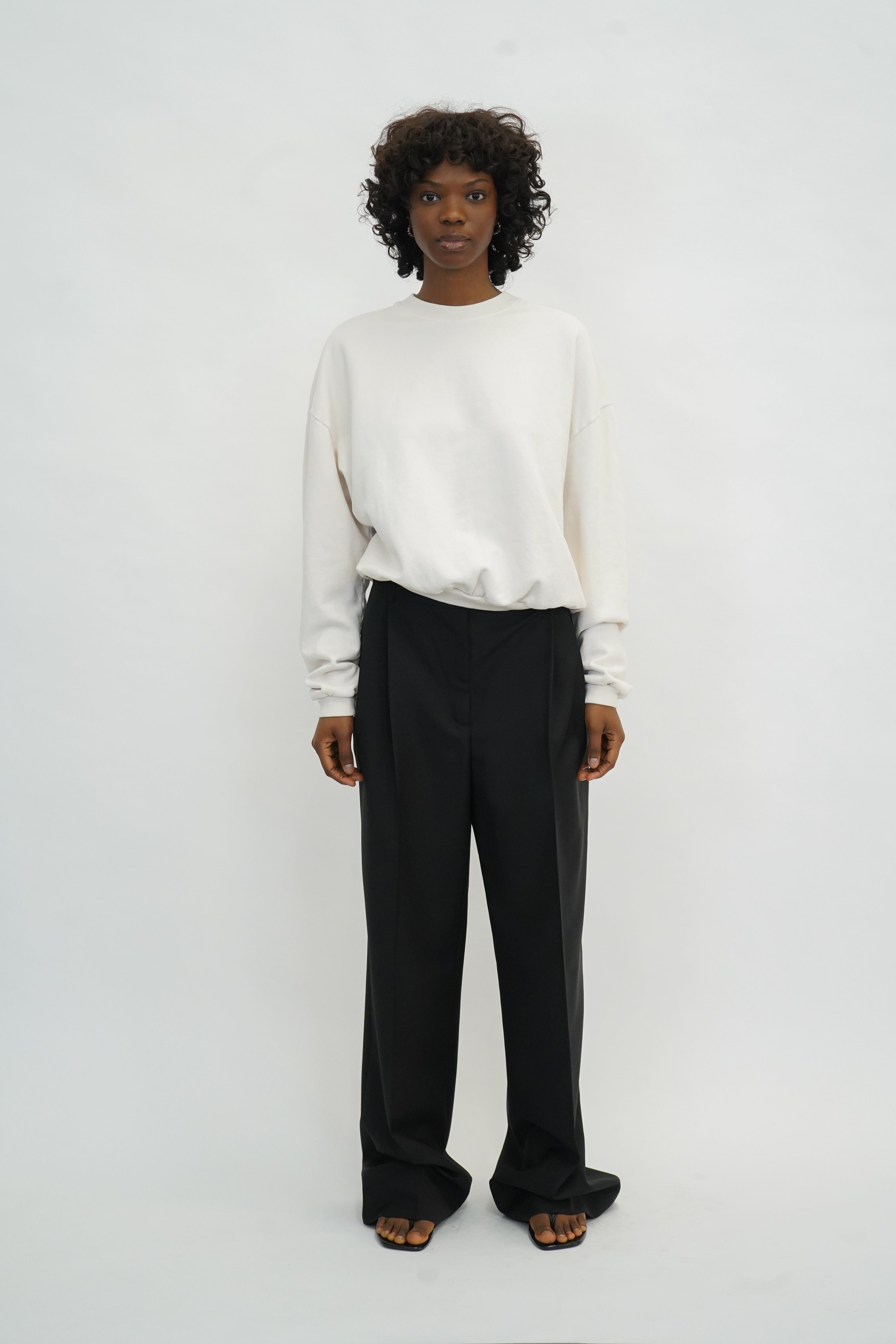 MID WAIST TAILORED TROUSERS IN BLACK PANTS ROHE 