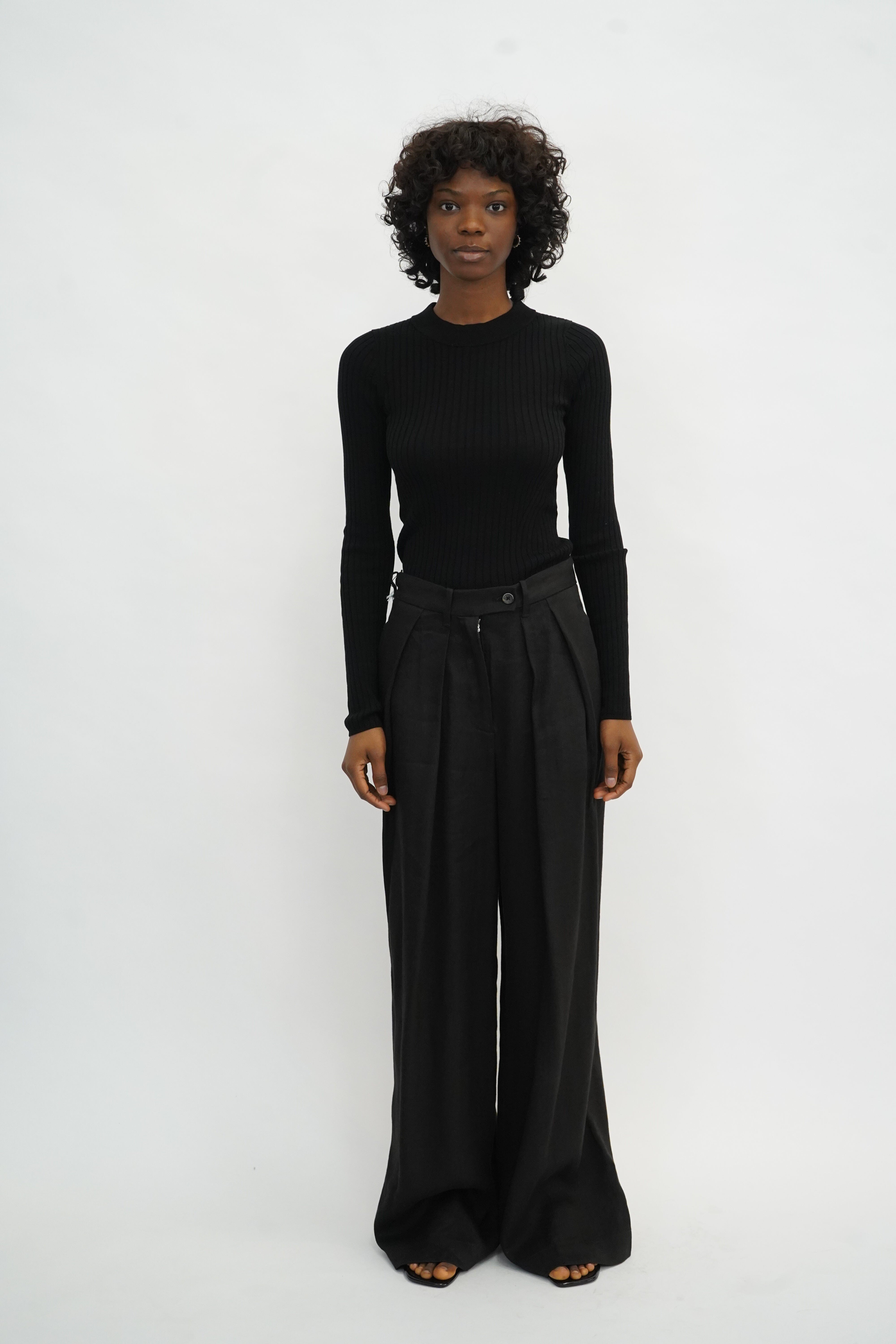 SANDRA SOFT WOOL PALAZZO PANTS PANTS NINE IN THE MORNING 