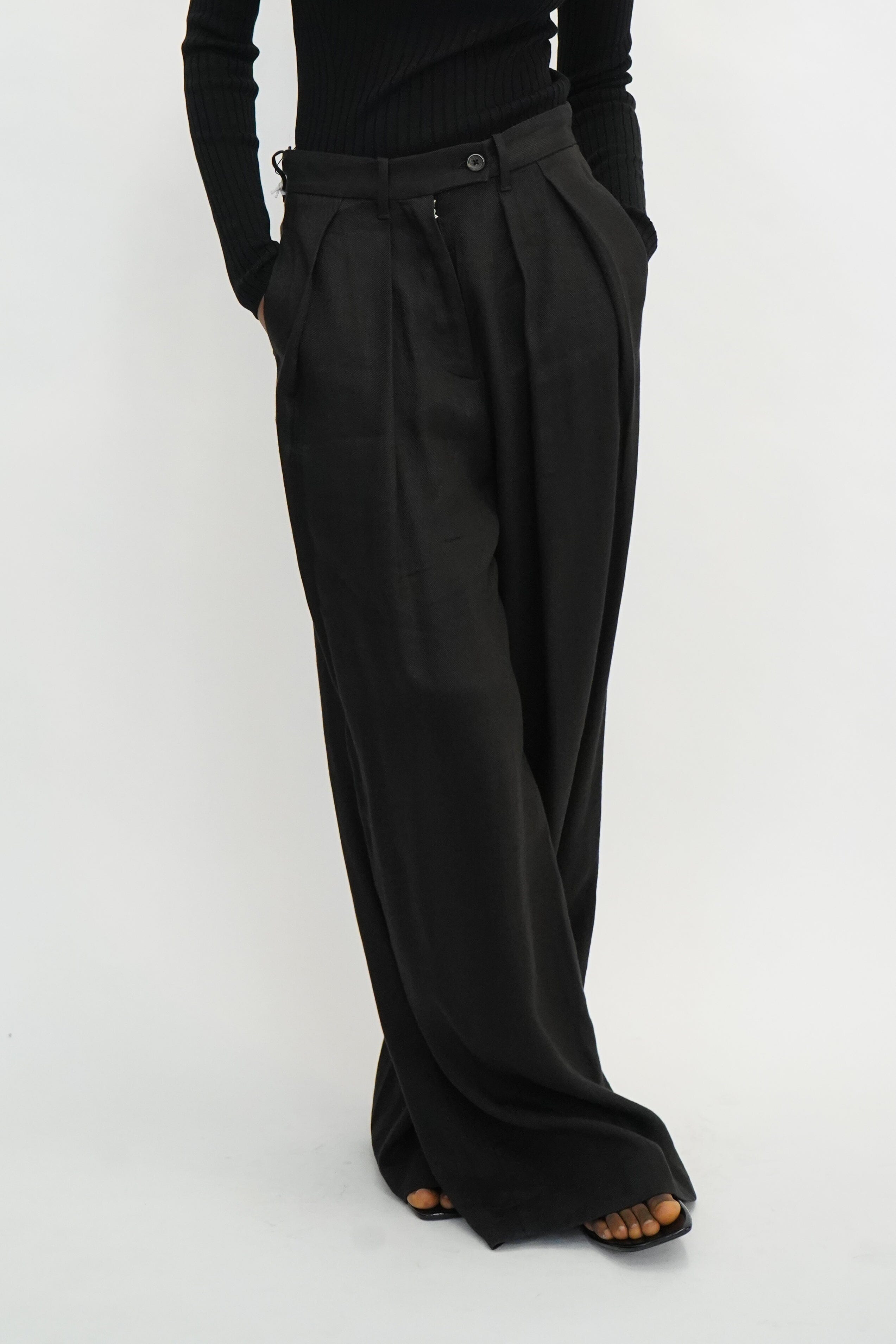 SANDRA SOFT WOOL PALAZZO PANTS PANTS NINE IN THE MORNING 
