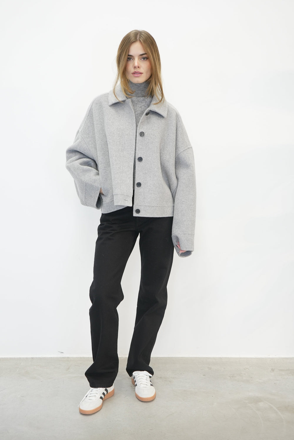 ONE AND OTHER-ANDY WOOL JACKET-GREY MELANGE JACKET ONE & OTHER 