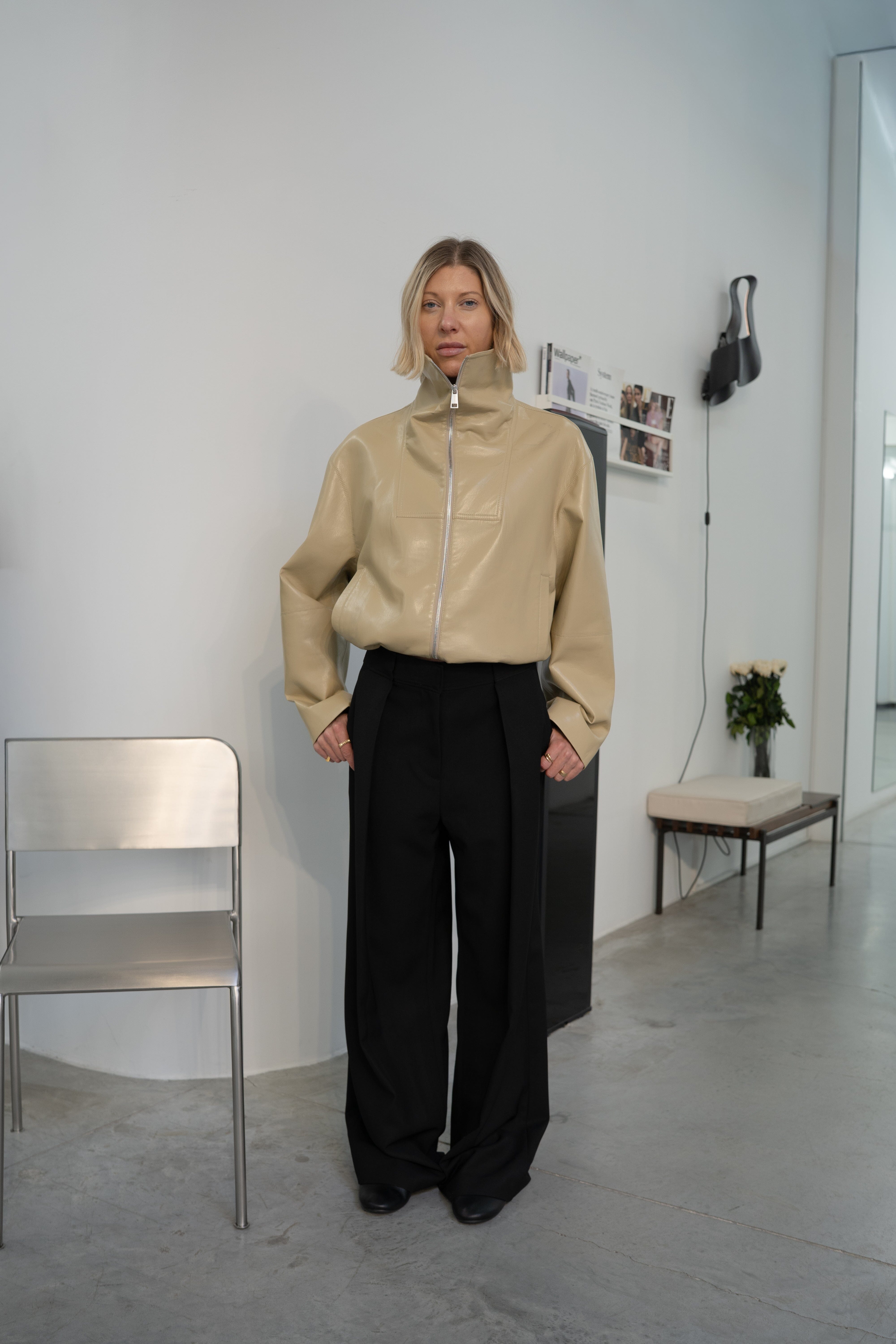 ALONZA JACKET IN WAX YELLOW JACKET NANUSHKA 