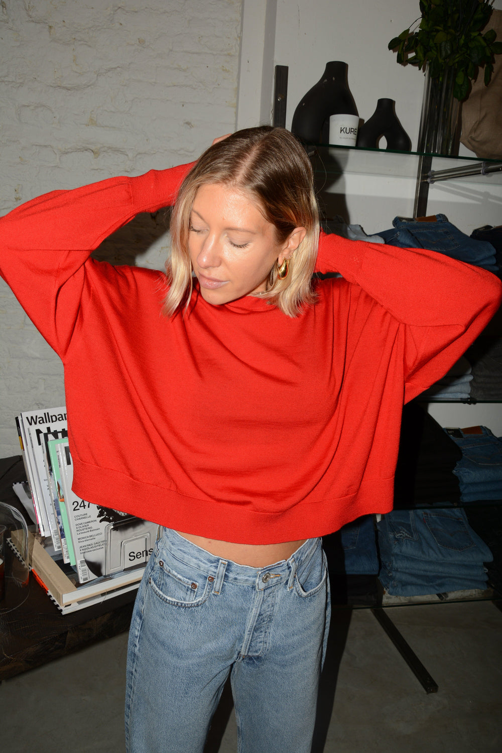 CREW NECK KNIT IN RUBY KNIT NUDE 