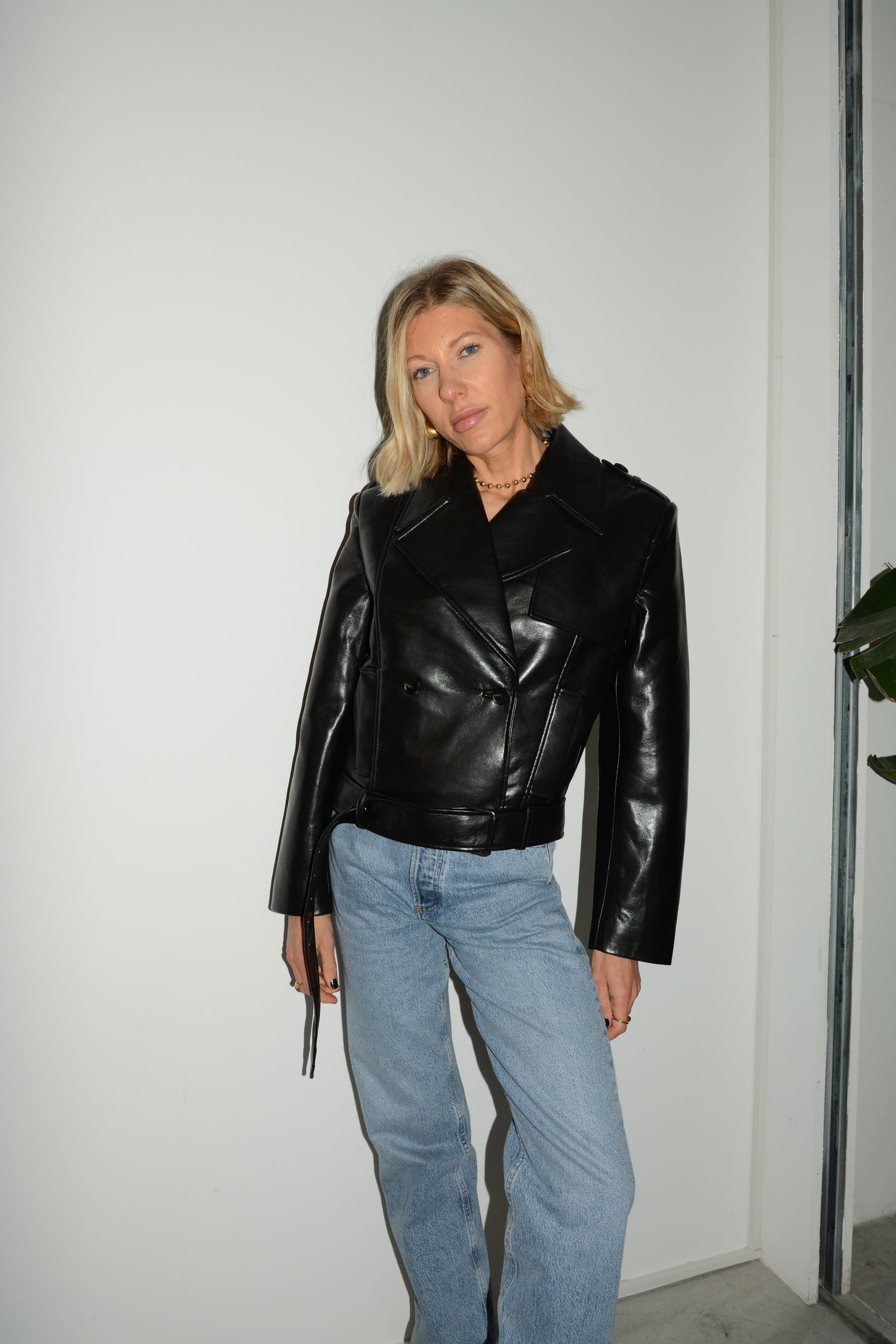 SIMONE JACKET BLACK RECYCLED LEATHER JACKET ANINE BING 