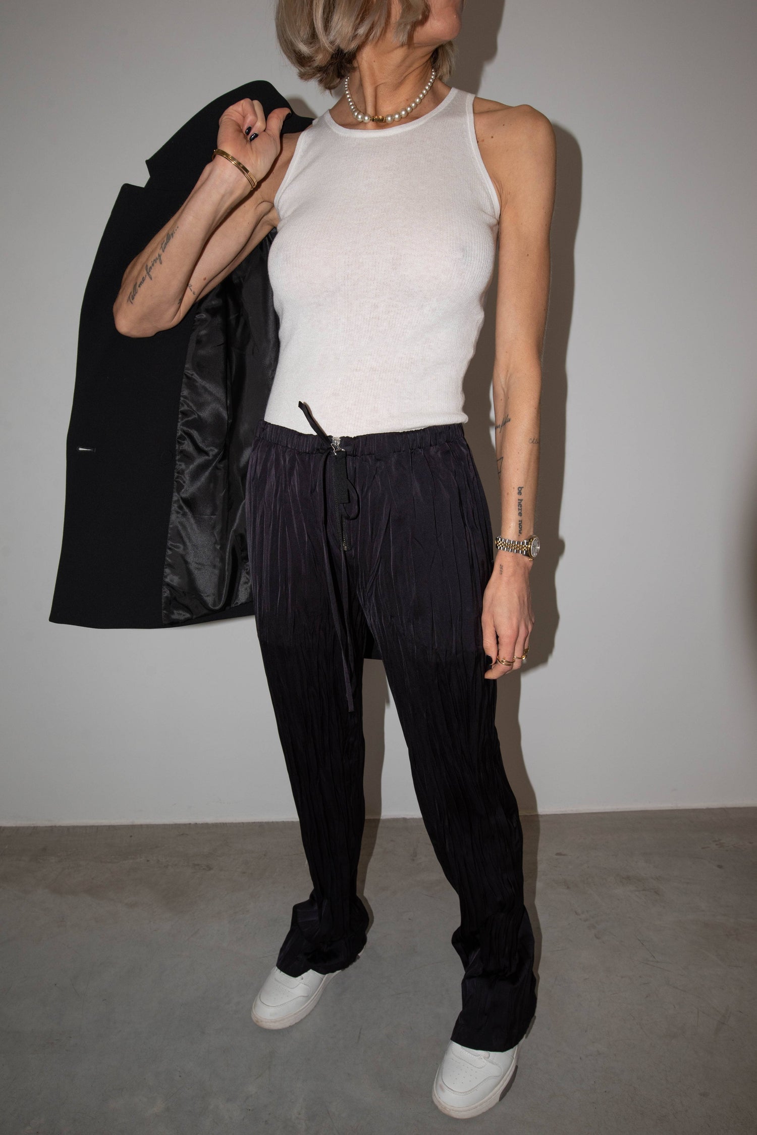 CRUSH RELAXED FIT DRAWSTRING PANTS PANTS HELMUT LANG 