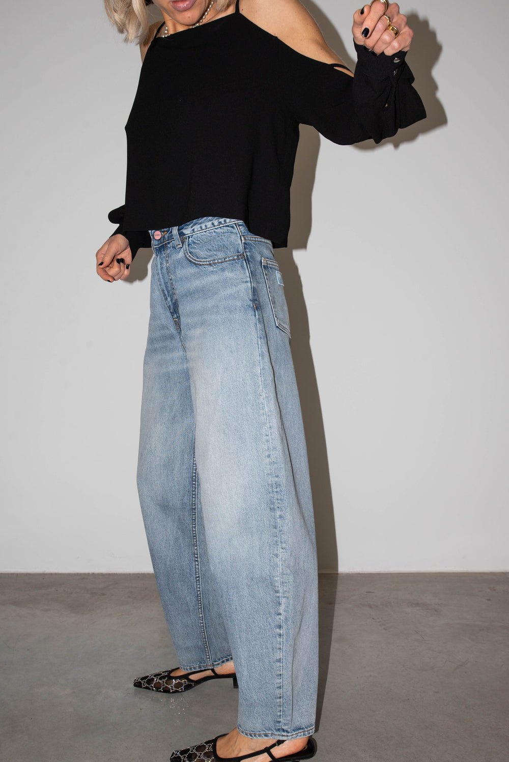 STARY BALLOON JEANS IN VINTAGE BLUE JEANS GANNI 