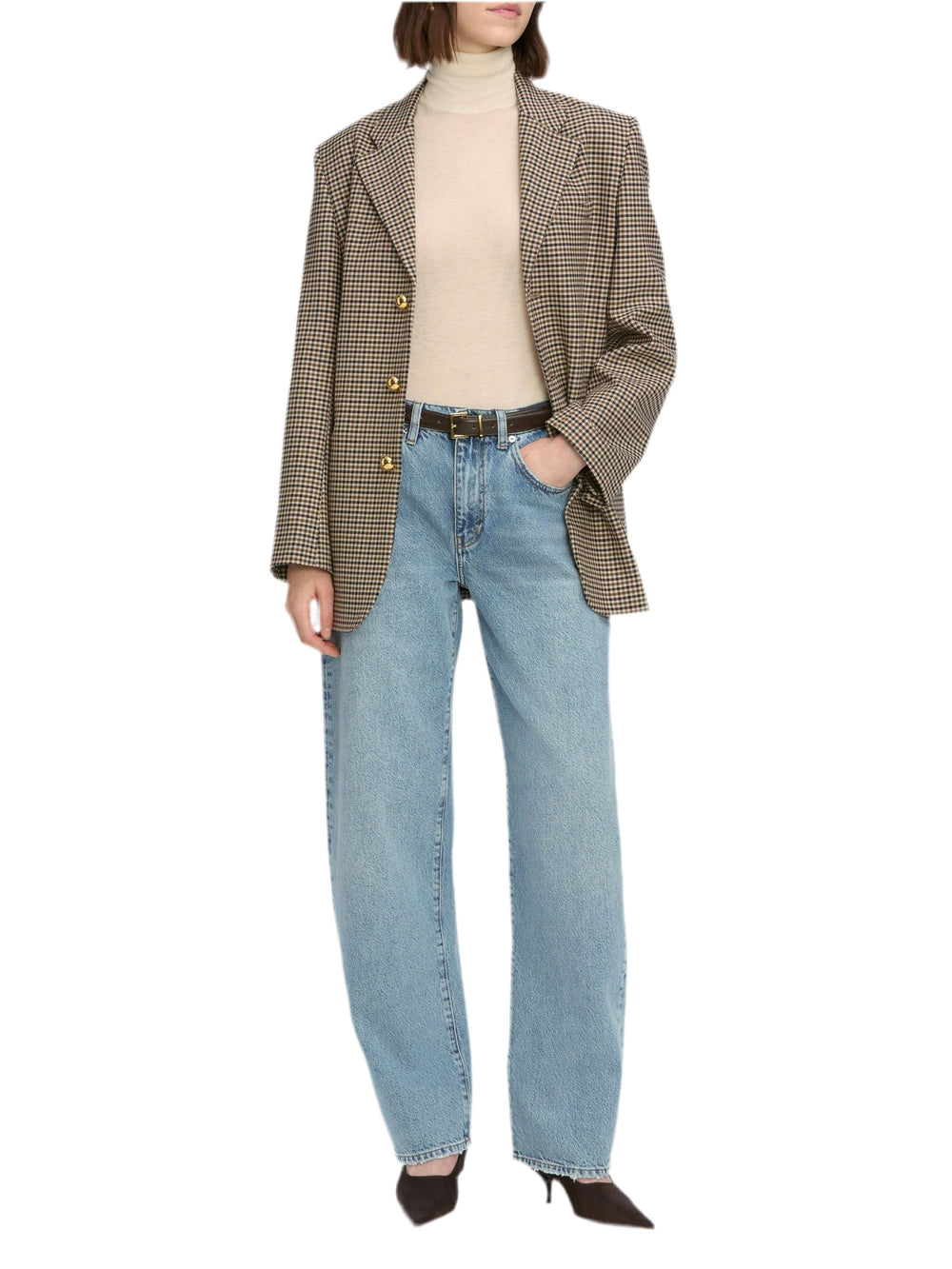 LOW SLUNG BARREL IN DOLLHOUSE JEANS FRAME 