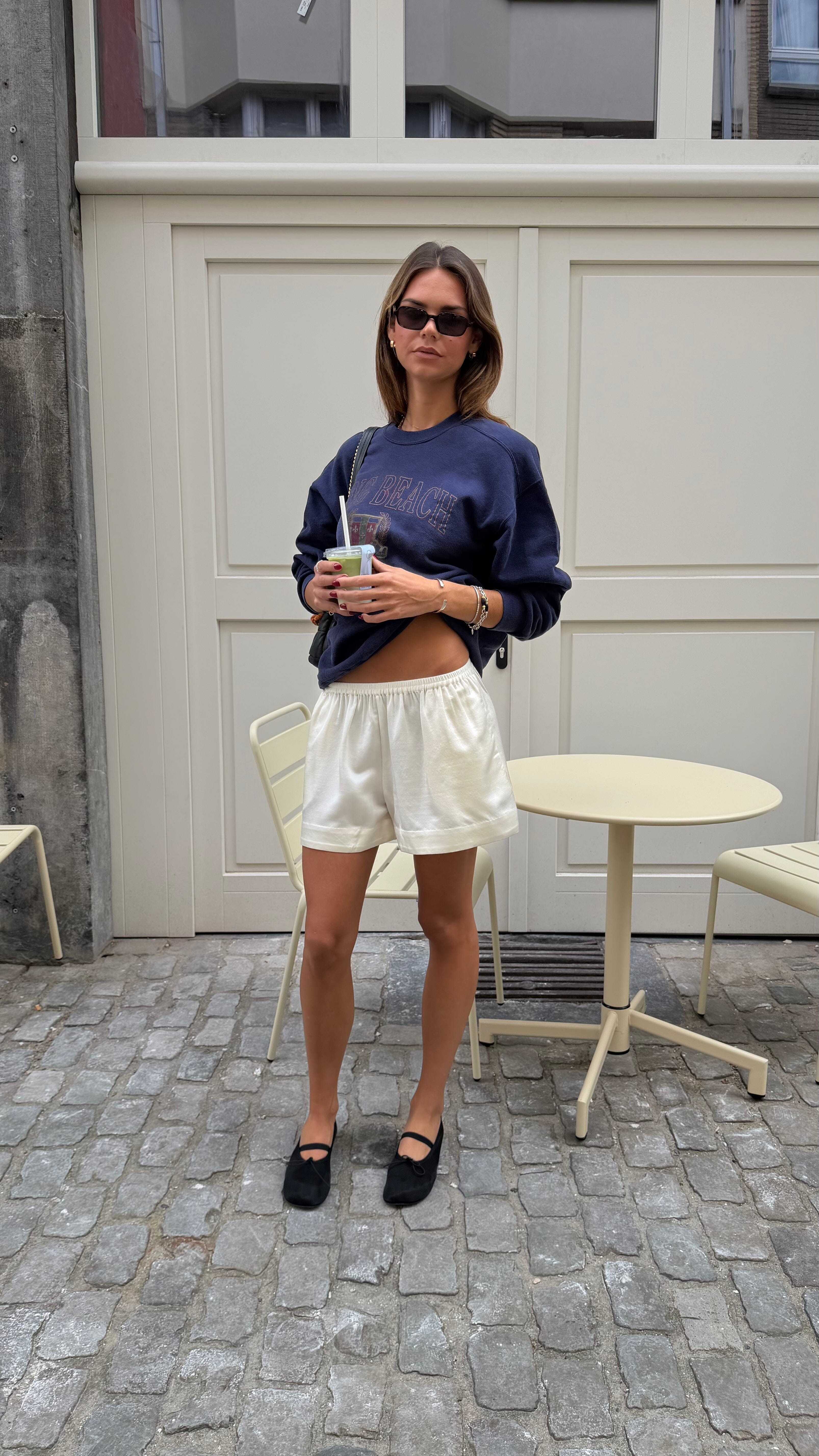 SILK SHORTS IN IVORY SHORT SOFT GOAT 