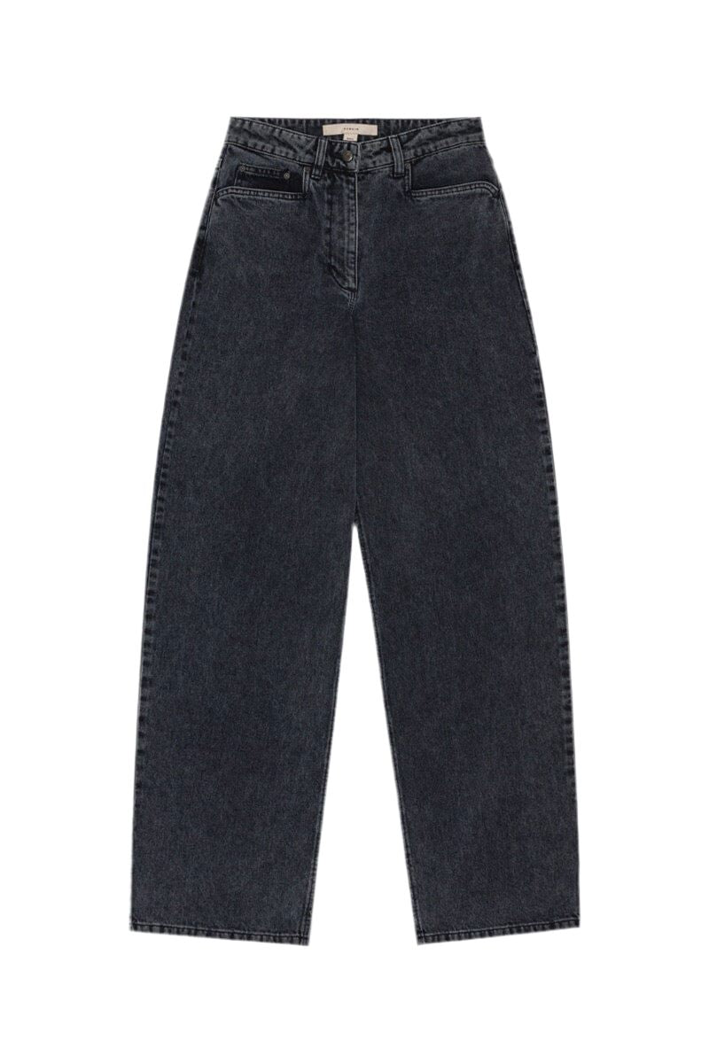 COCOON DENIM PANTS IN DARK GREY JEANS REMAIN 
