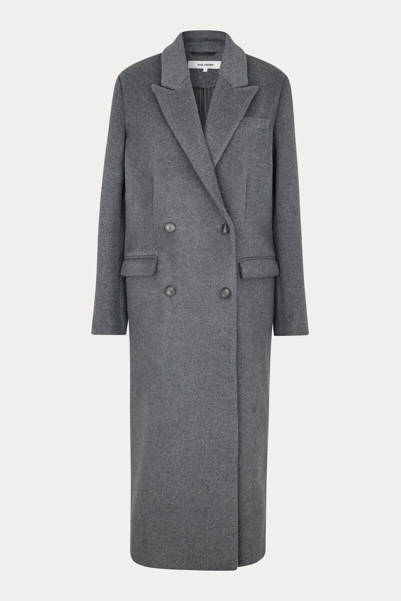 ELLIOT WOOL COAT IN DARK GREY MELANGE JACKETS OVAL SQUARE 