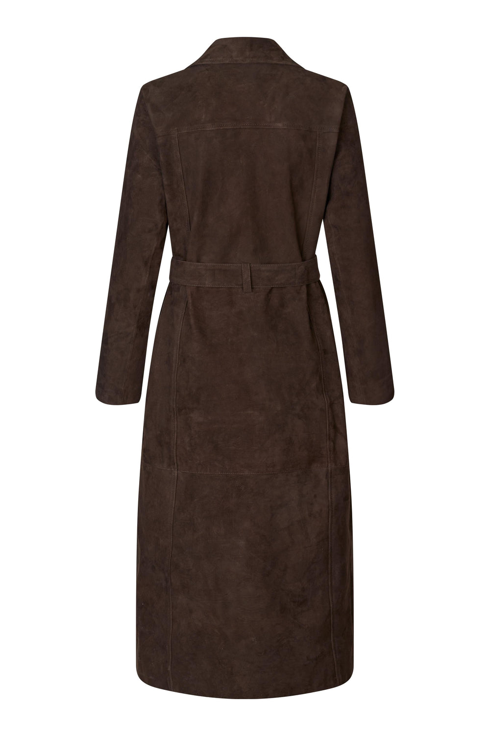 SPIRIT SUEDE COAT IN CHOCOLATE TORTE COAT OVAL SQUARE 