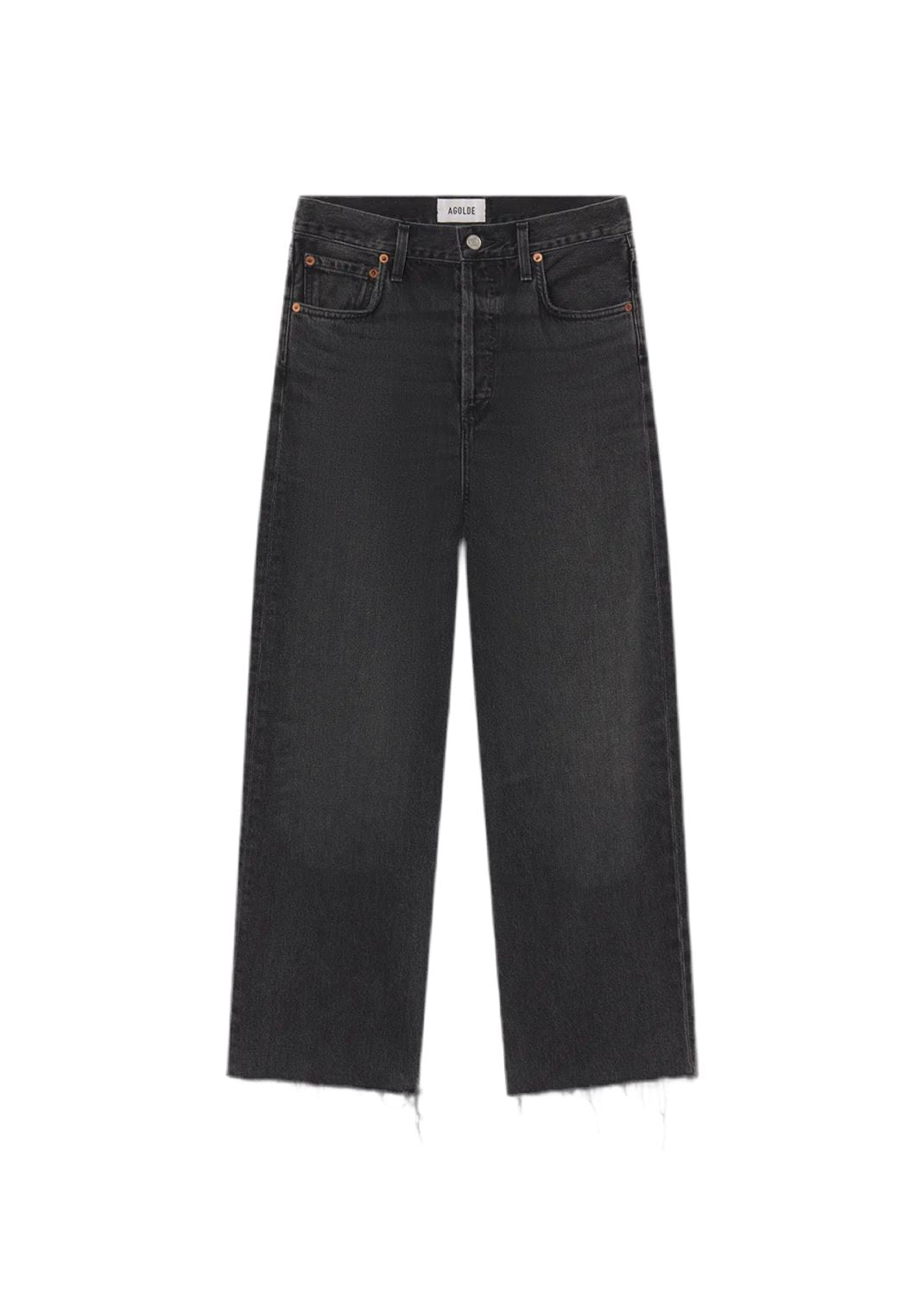 REN STRAIGHT AND CROP JEAN IN DARK GREY JEANS AGOLDE 