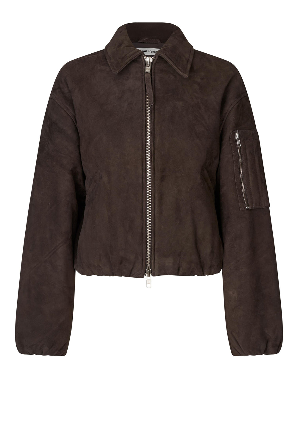 SPIRIT SUEDE BOMBER IN CHOCOLATE TORTE JACKET OVAL SQUARE 