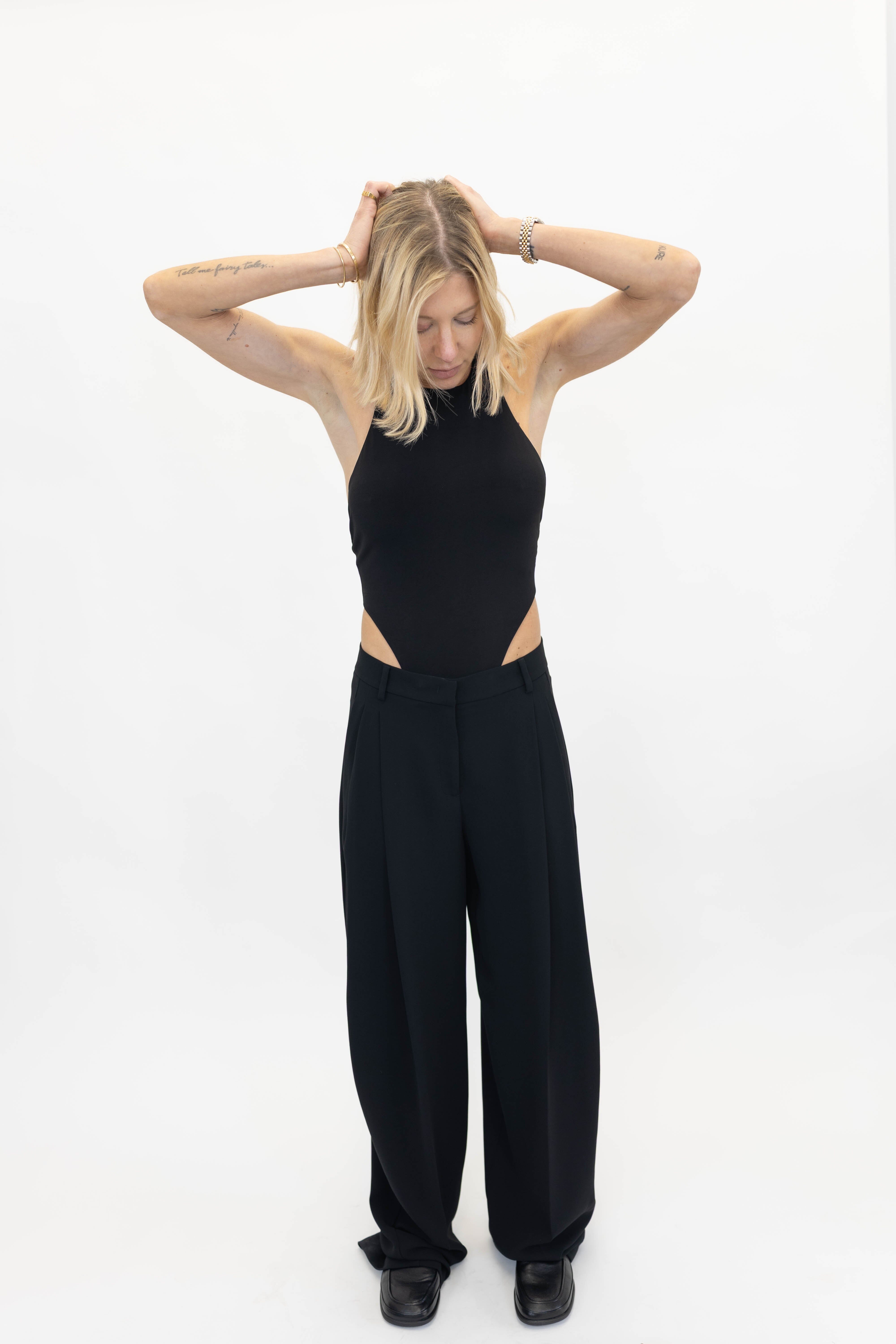 TRACY LOW RISE MAXI PANTS BLACK PANTS THE ANDAMANE 