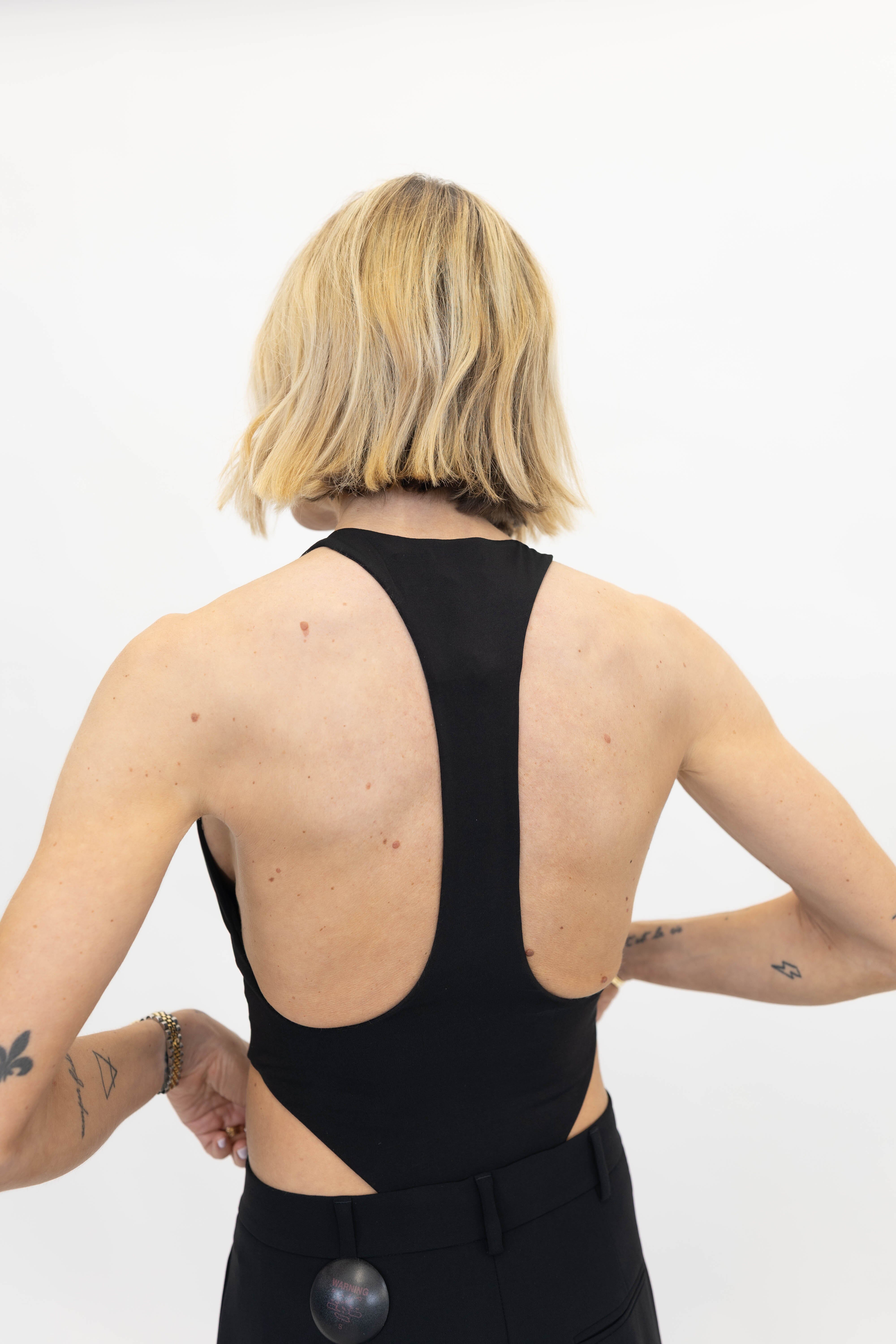 FONDA HALTHER BODYSUIT IN BLACK BODYSUIT THE ANDAMANE 