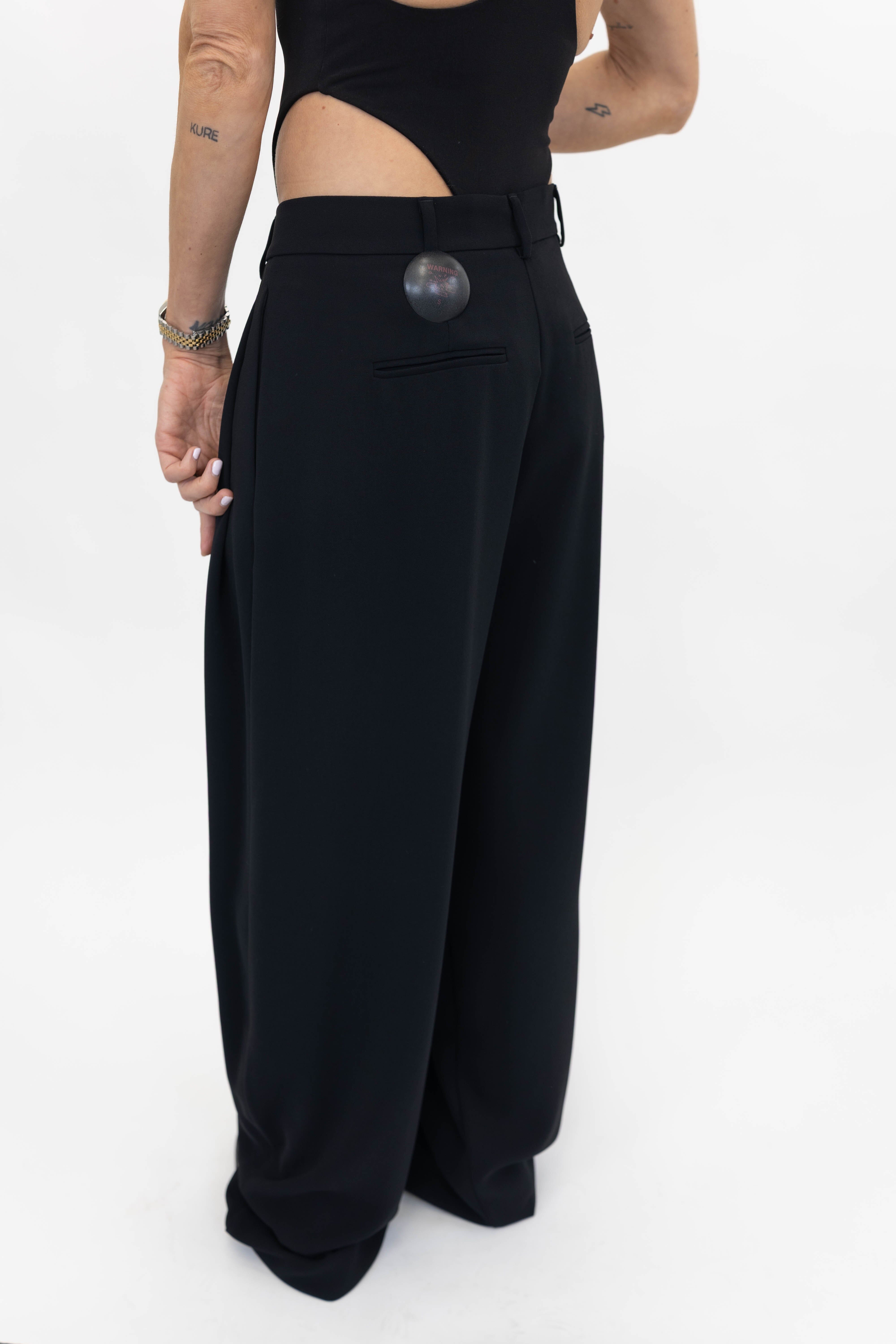 TRACY LOW RISE MAXI PANTS BLACK PANTS THE ANDAMANE 
