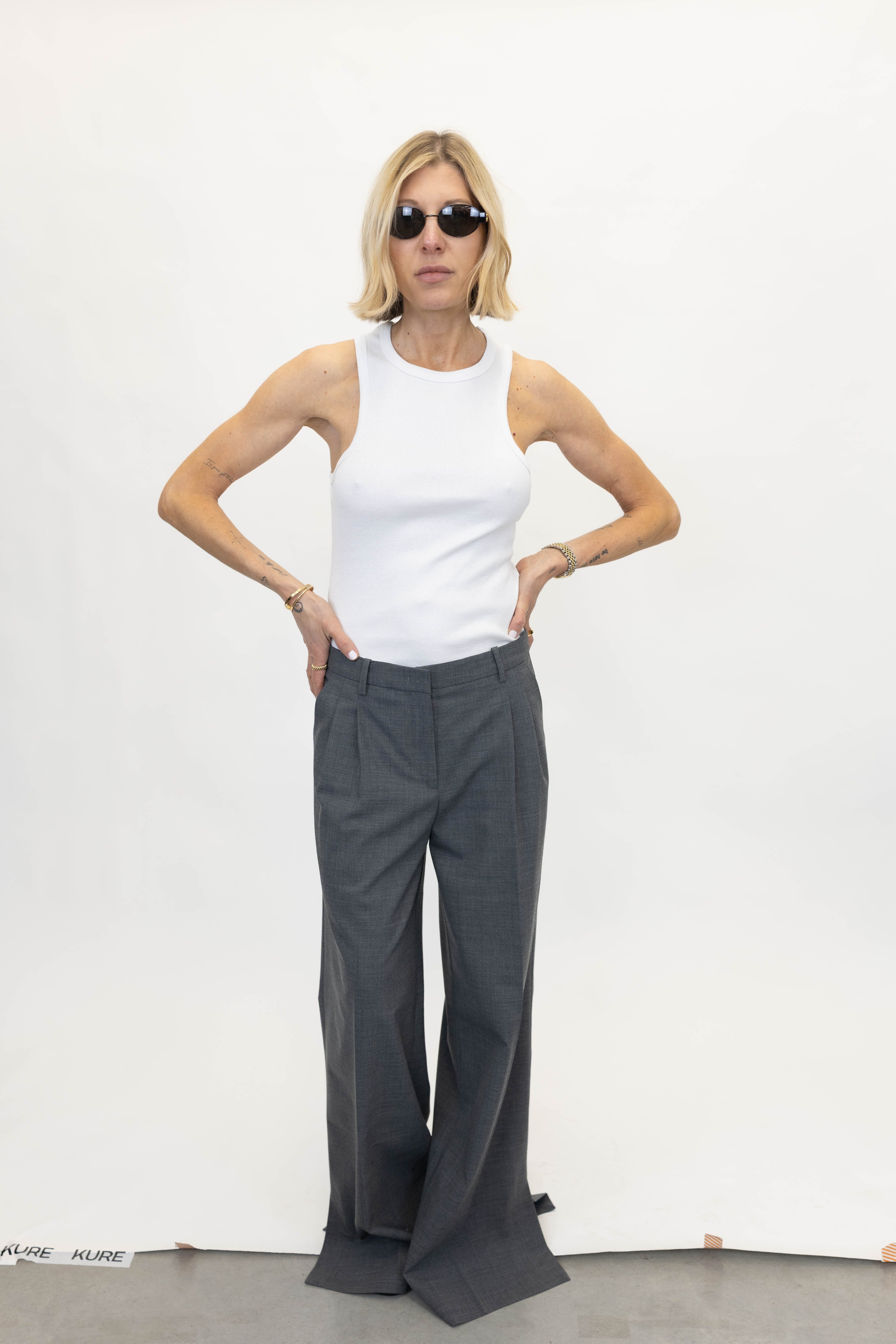 COTTON BLEND RIB TANK TOP TOP ROHE 