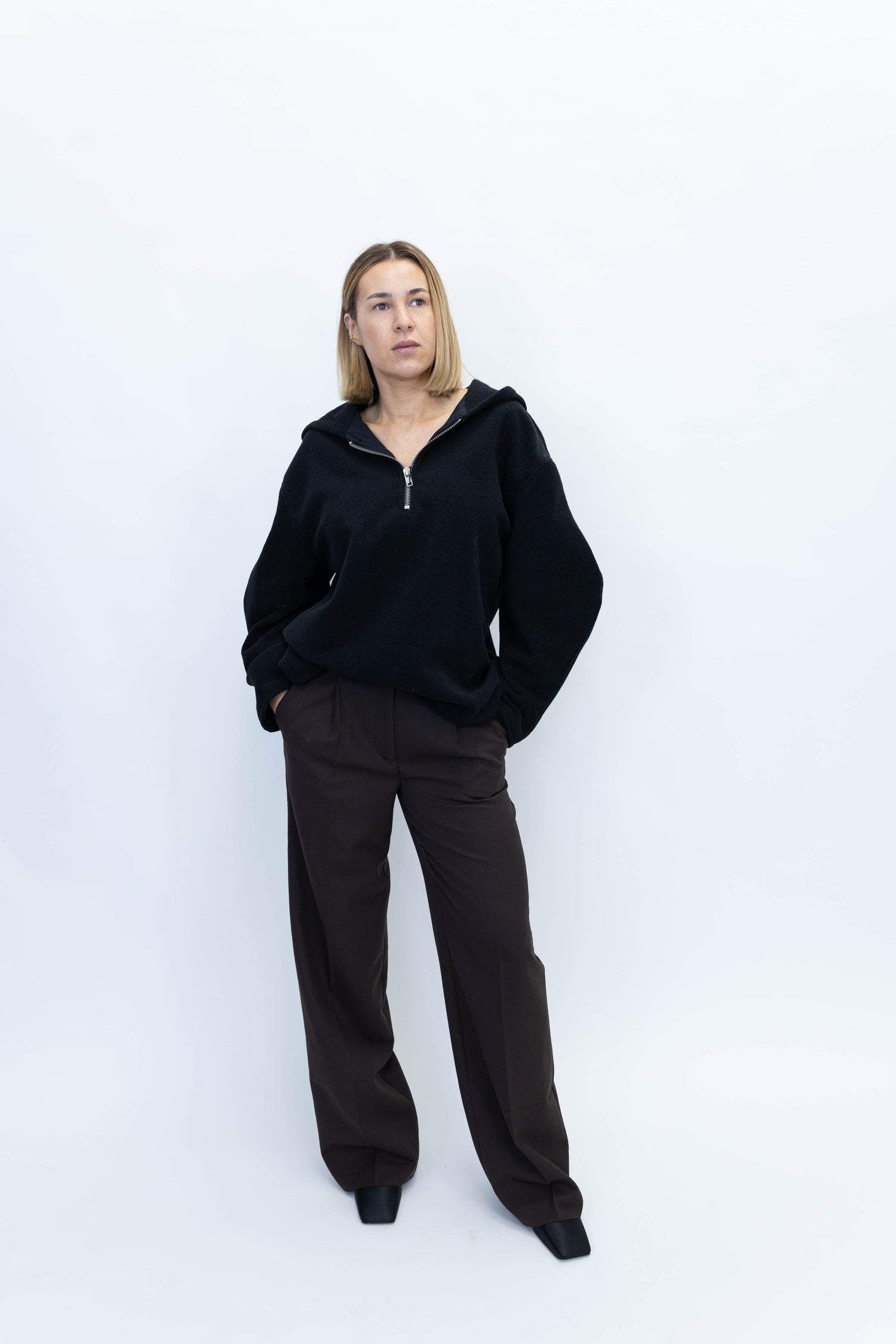 TRENT TROUSER IN DEEP BROWN PANTS ANINE BING 