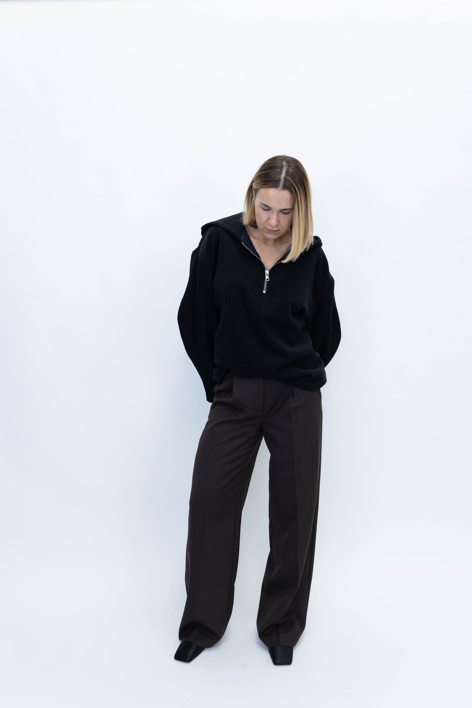 TRENT TROUSER IN DEEP BROWN PANTS ANINE BING 