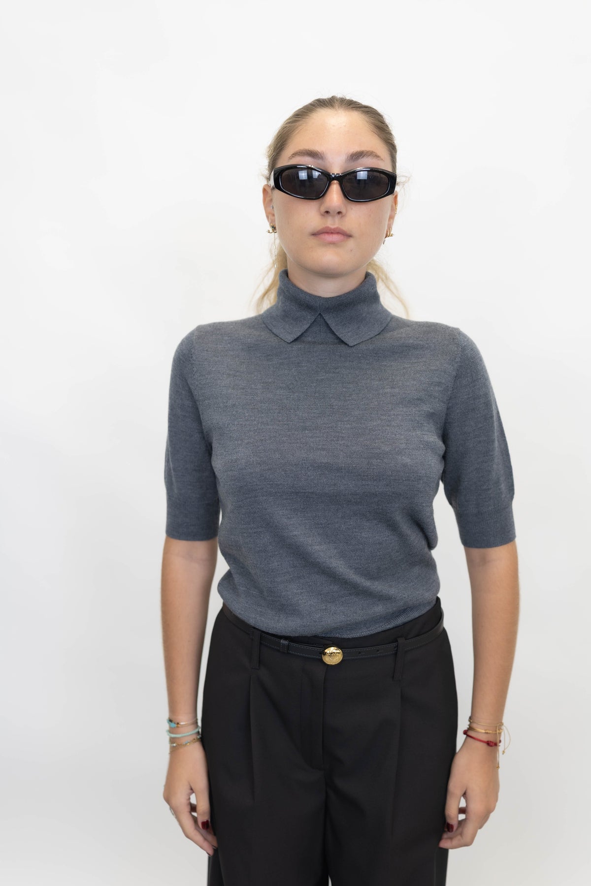 PERRY KNIT BLOUSE IN DARK GREY KNIT HERSKIND 