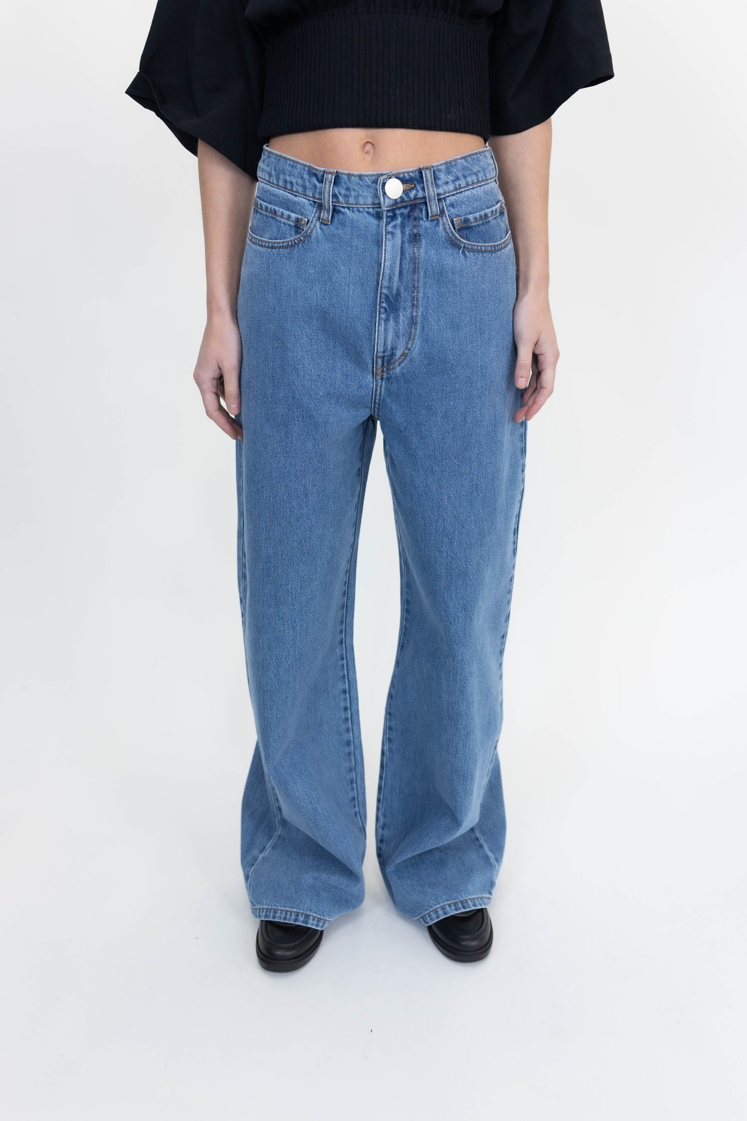 PULLOS WIDE FIT JEANS IN BLUE DENIM JEANS CHRISTIAN WIJNANTS 