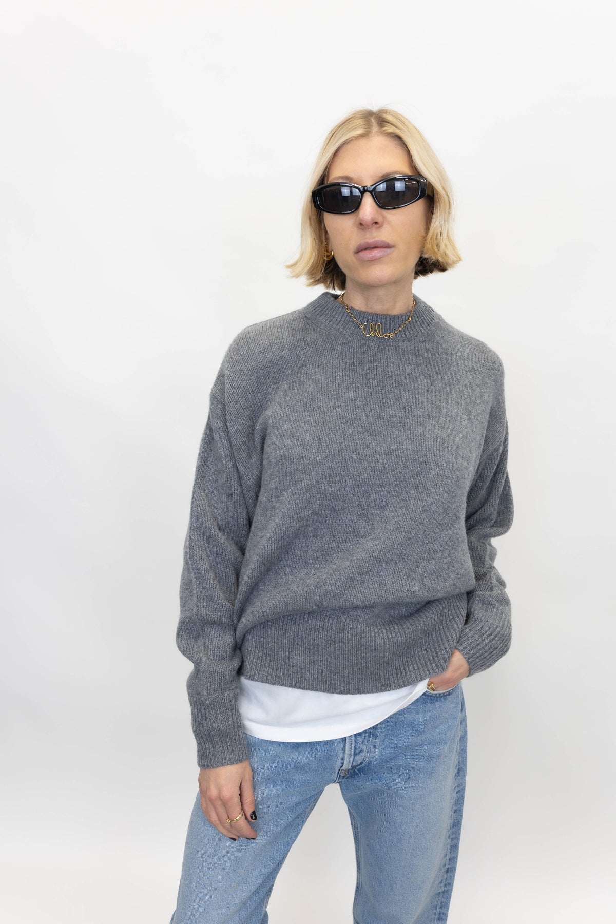 BRADLEY SWEATER IN GREY KNIT BY MALENE BIRGER 